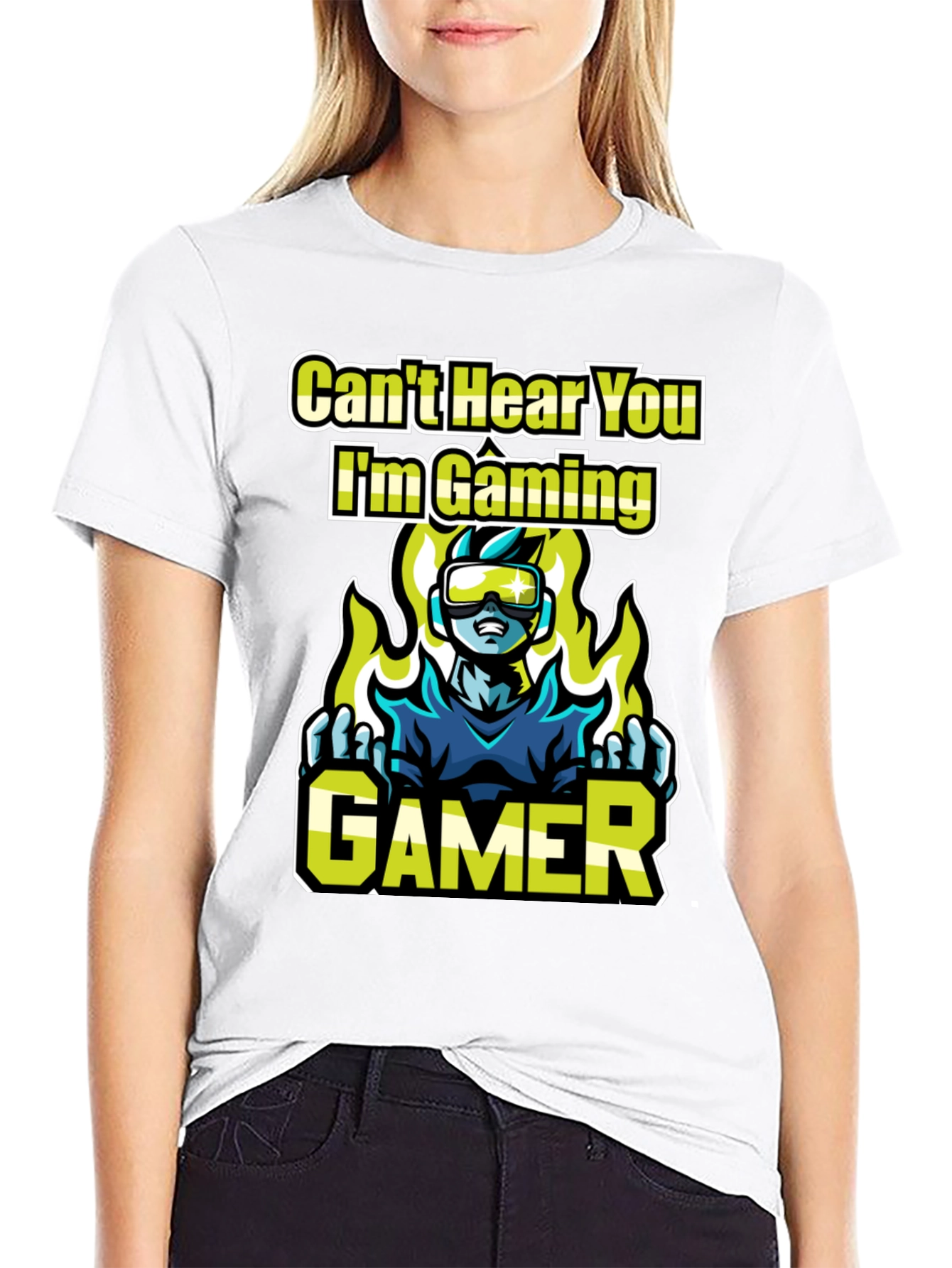 Black Can't Hear You, I'm Gaming! Graphic Tee view 9