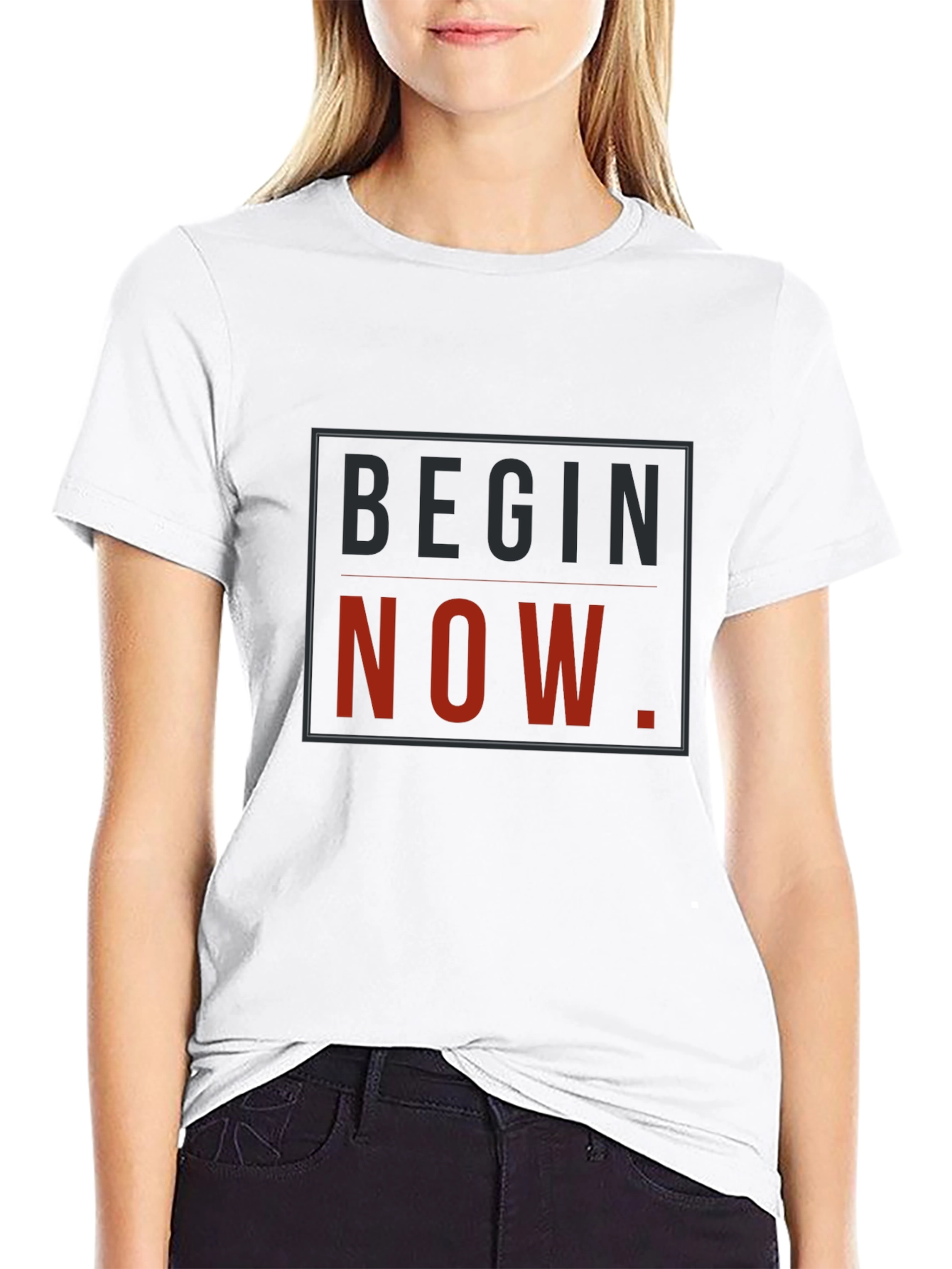Black Begin Now Graphic Tee - Black Unisex T-Shirt view 9
