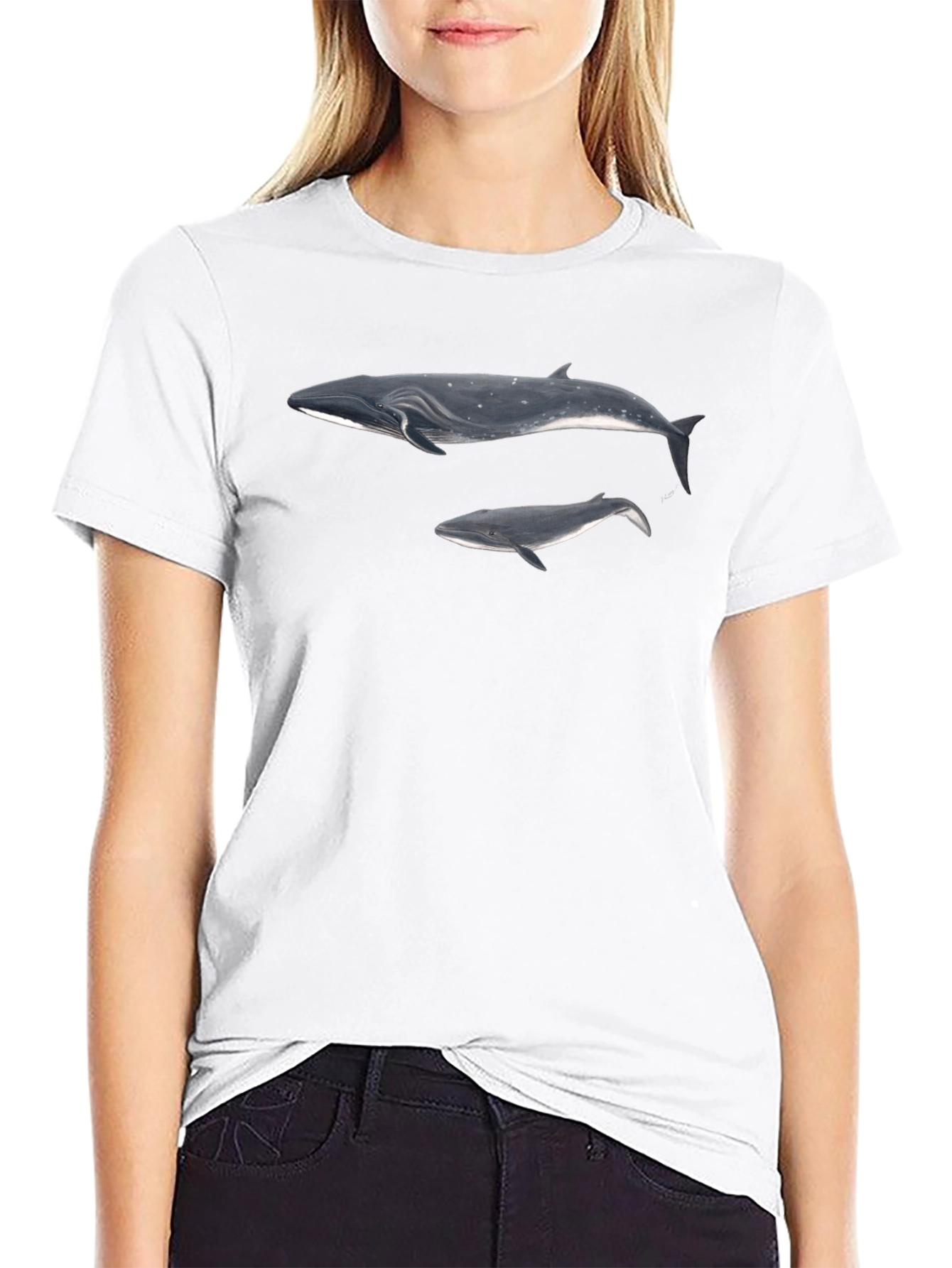 Black Whale Graphic Black T-Shirt for Men view 9