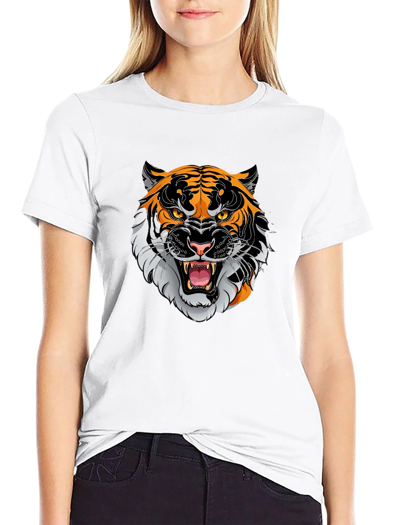 Tiger Graphic Print Black T-Shirt - 9
