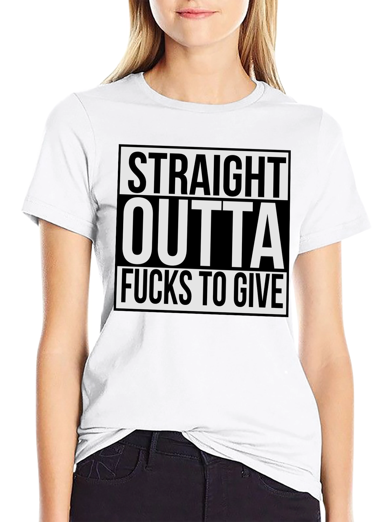 Black Straight Outta Fucks to Give Graphic Tee view 9