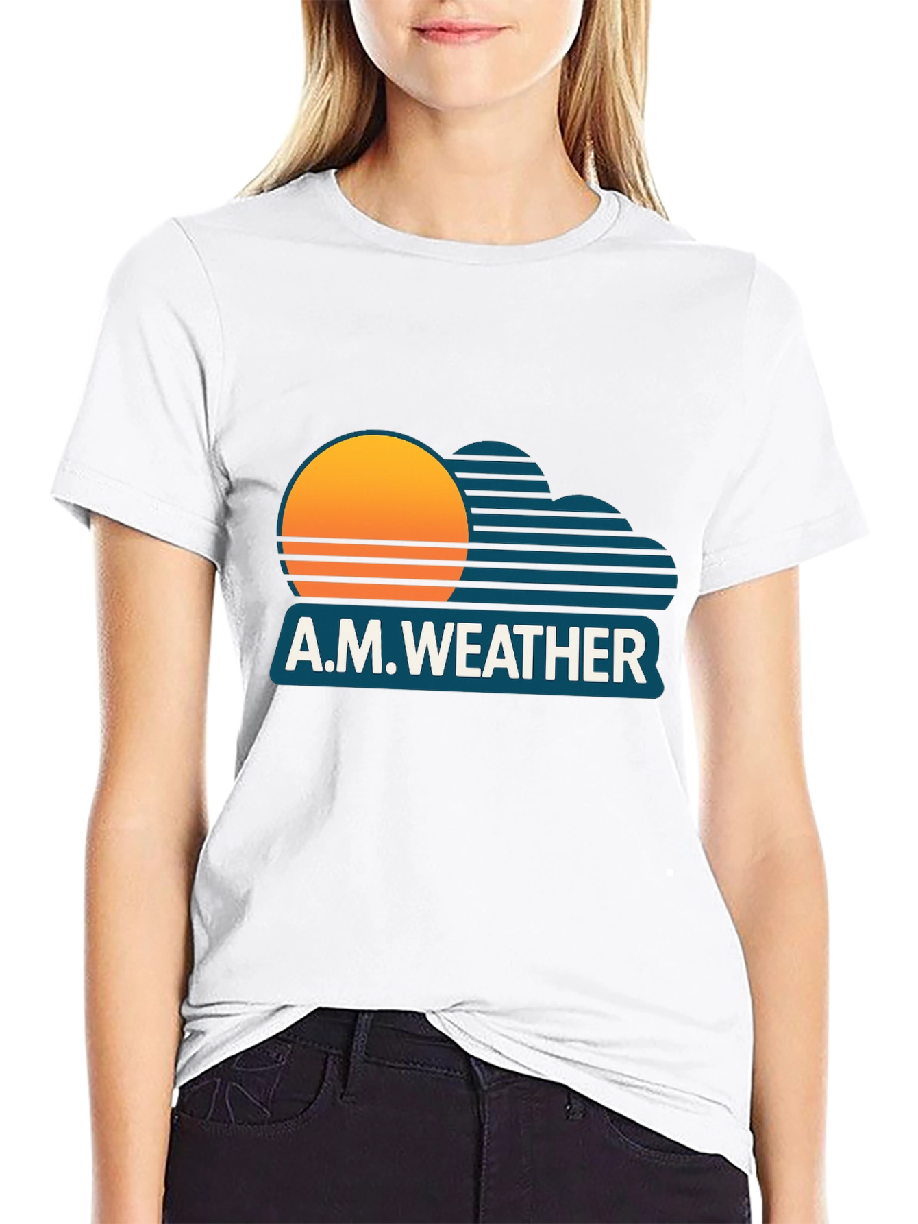Black A.M. Weather Graphic Tee - Retro Sunset Style view 9
