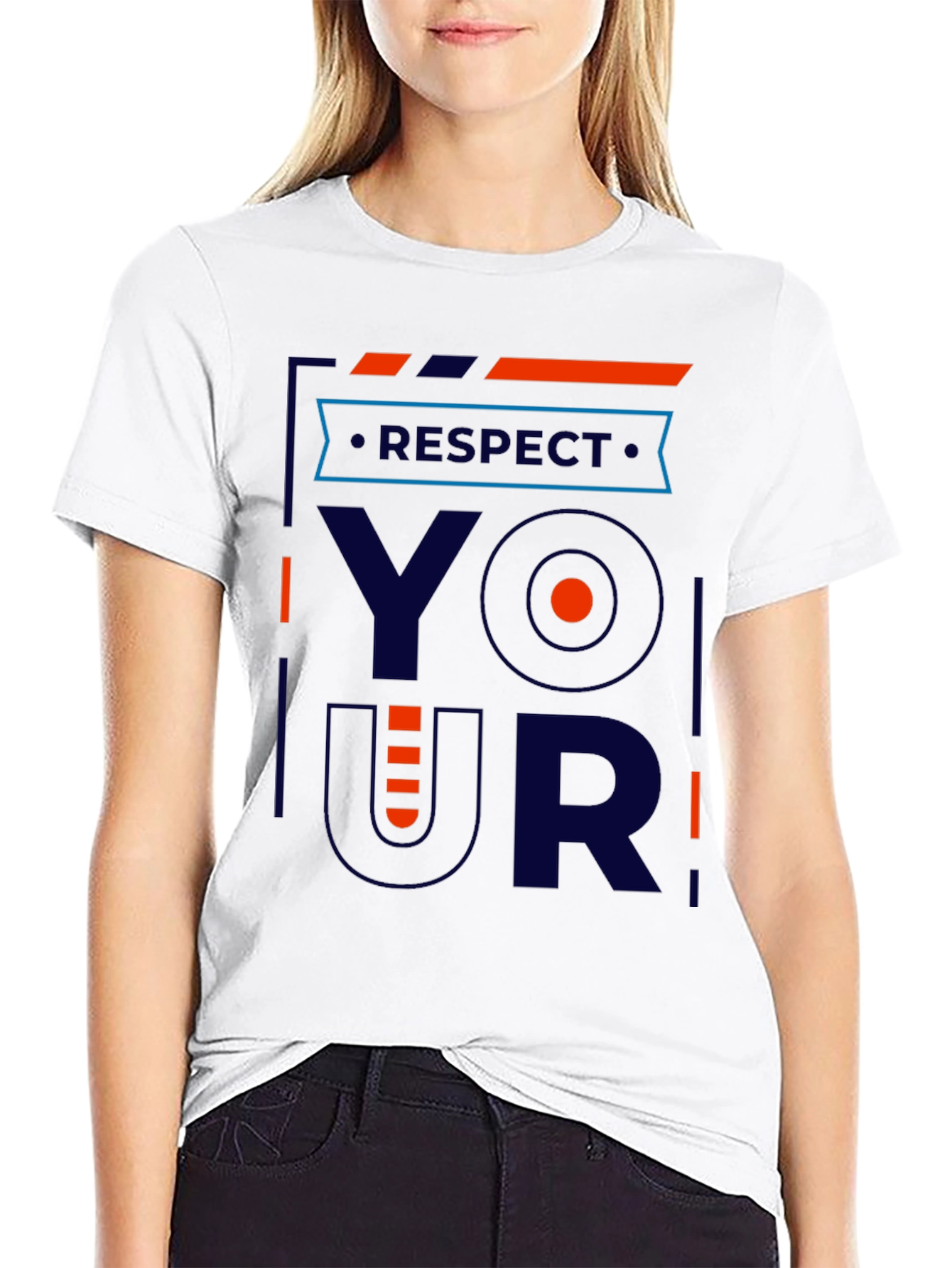 Black Respect Your Shirt - Modern Graphic Tee view 9