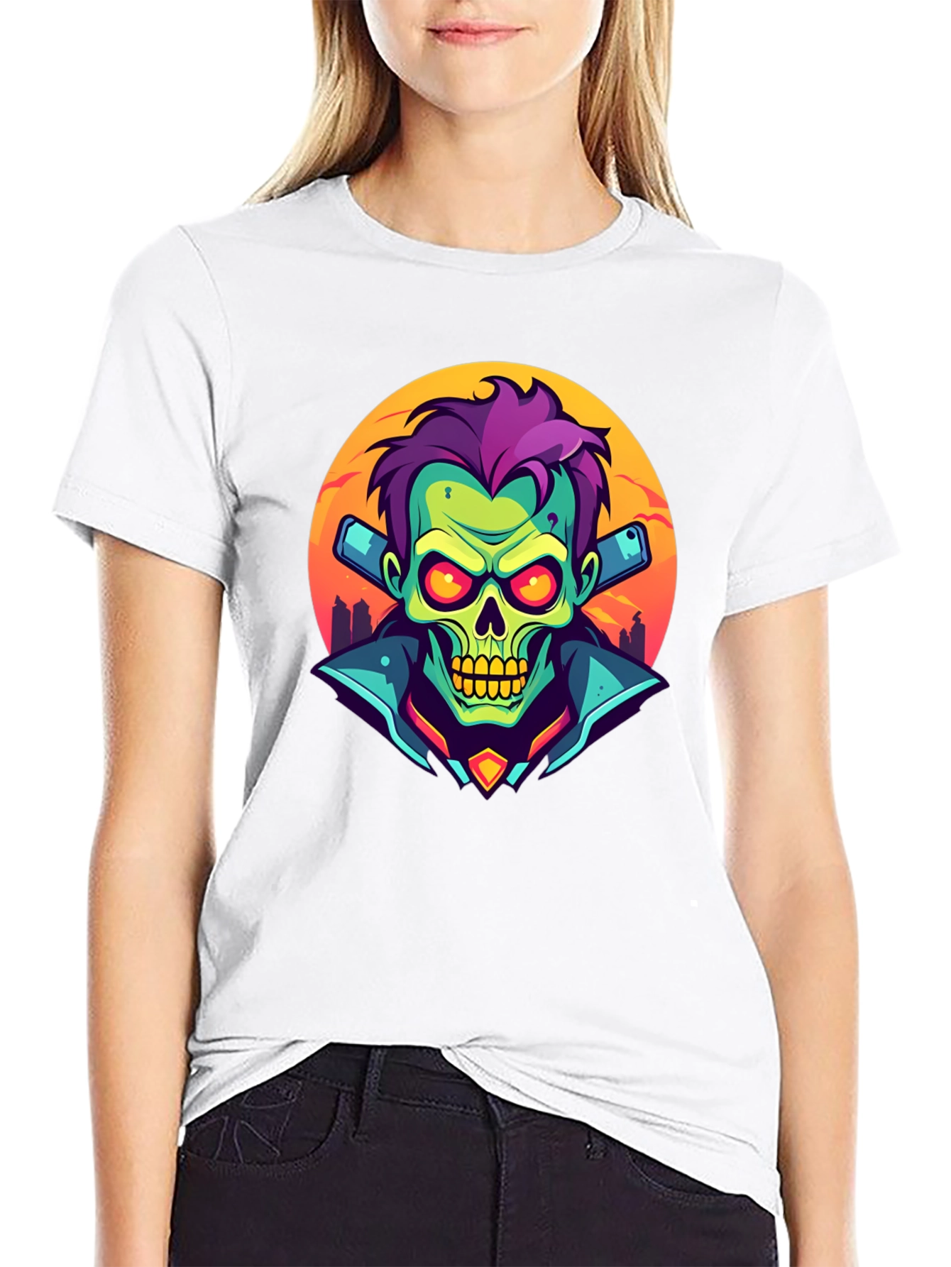 Black Zombie DJ T-Shirt - Unique Graphic Tee view 9