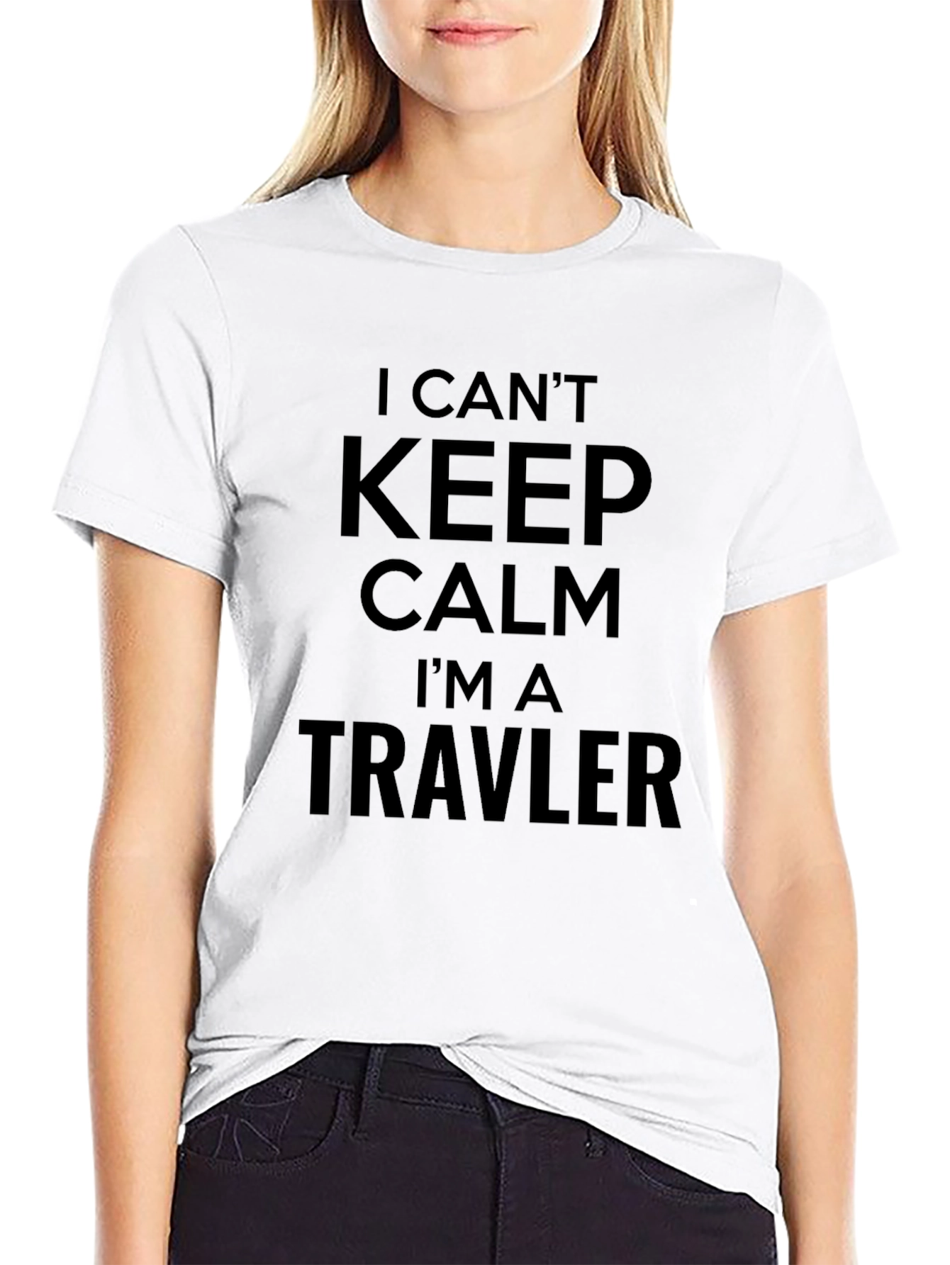Black Funny Traveler T-Shirt - Keep Calm Adventure Tee view 9