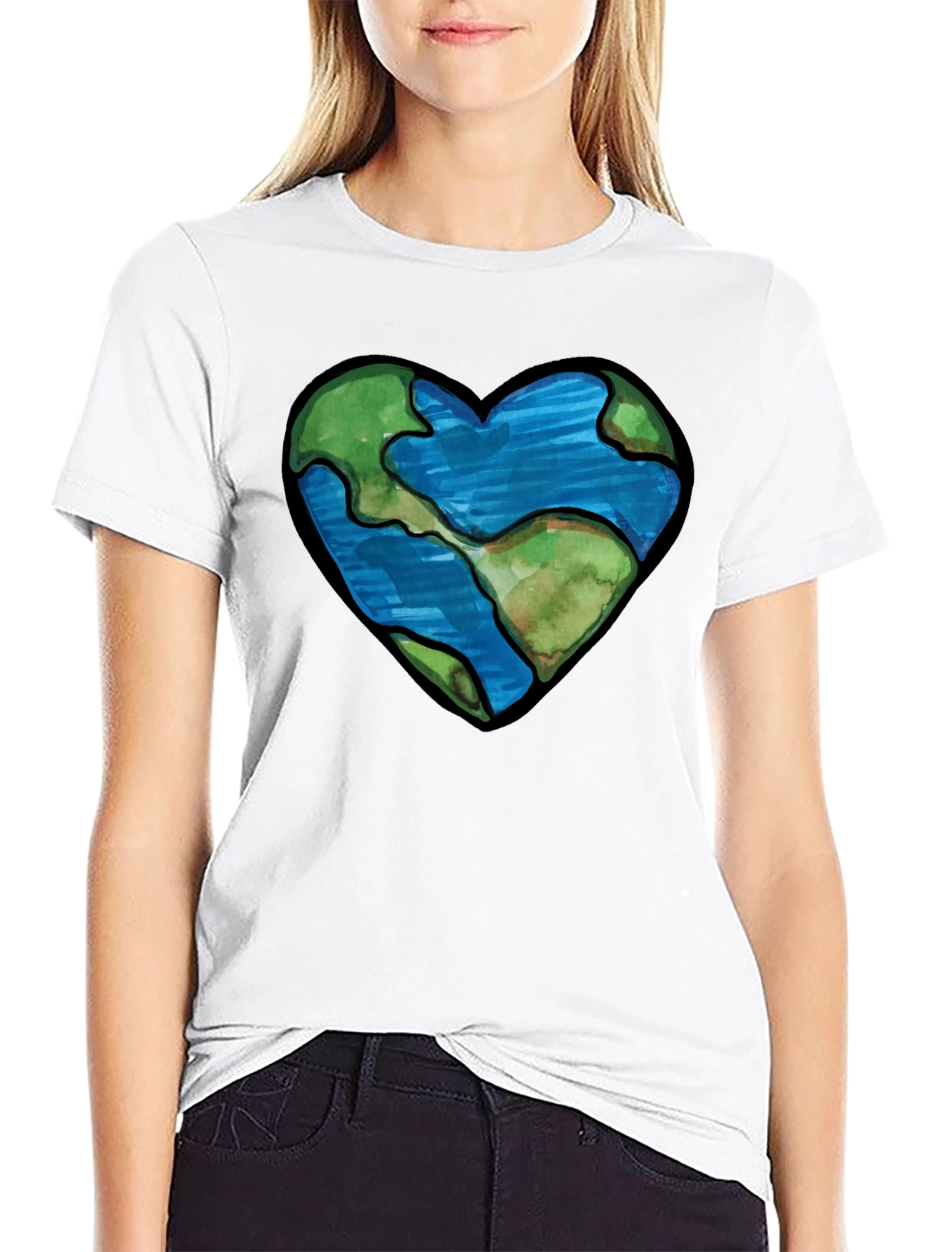Black Earth Heart Graphic Tee - Black view 9