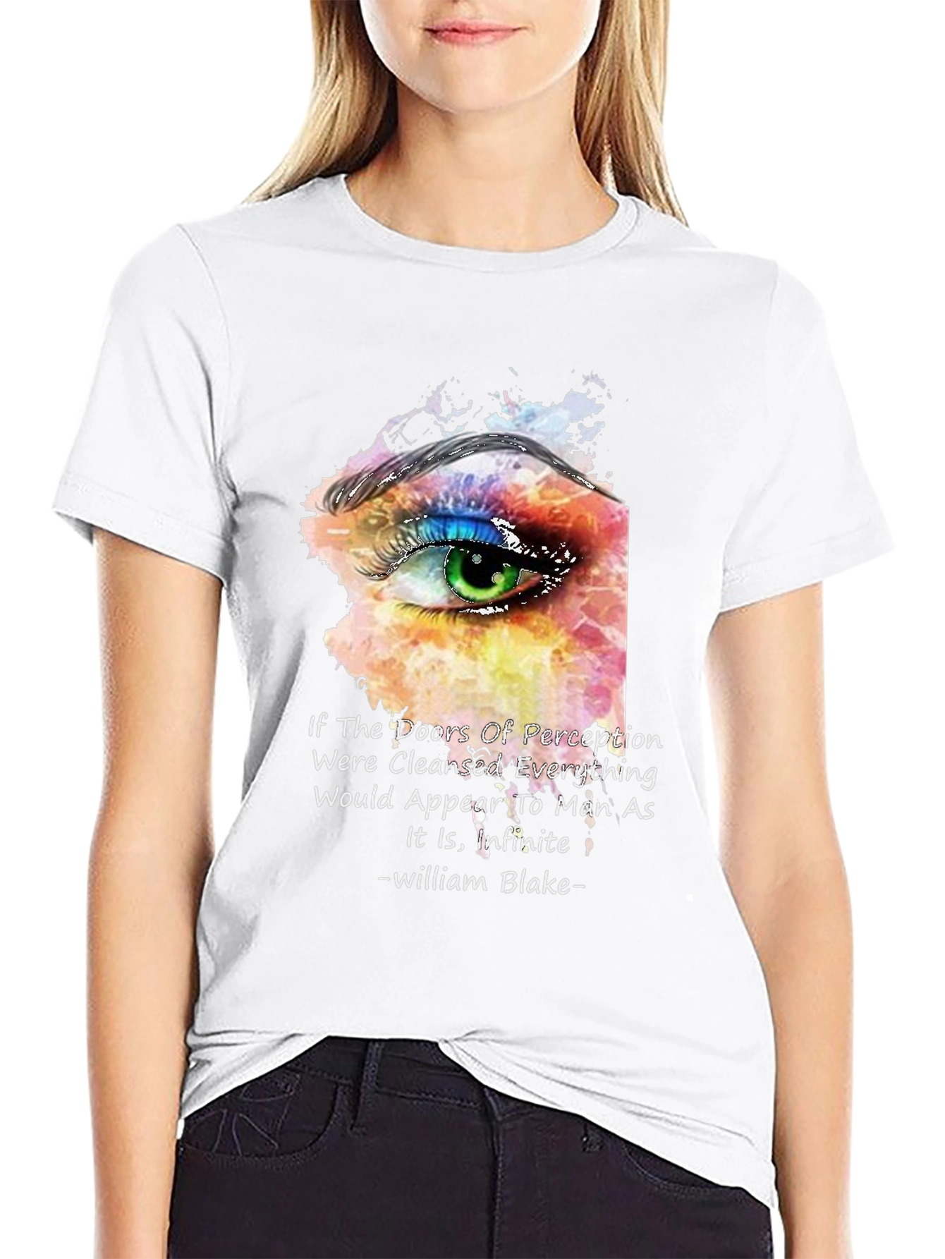 Black Perception Eye T-Shirt - William Blake Quote view 9