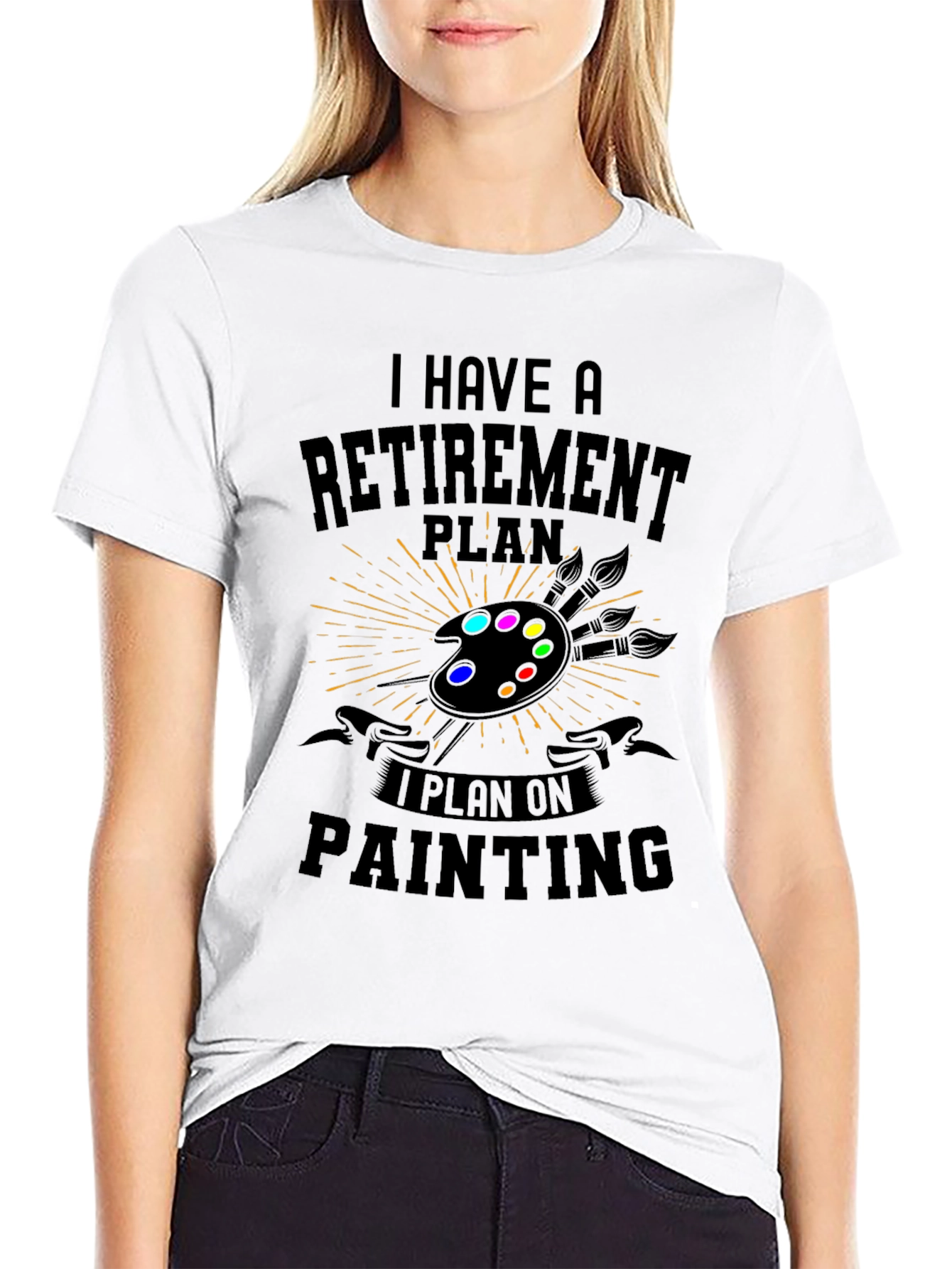Black Retirement Plan Painting T-Shirt view 9
