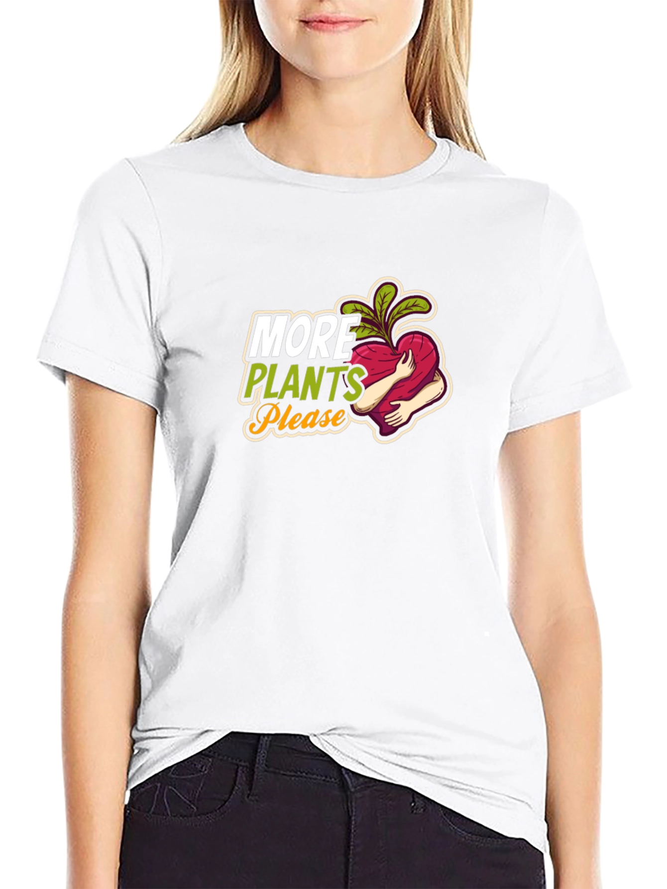Black More Plants Please Graphic Tee - Black Cotton T-Shirt view 9