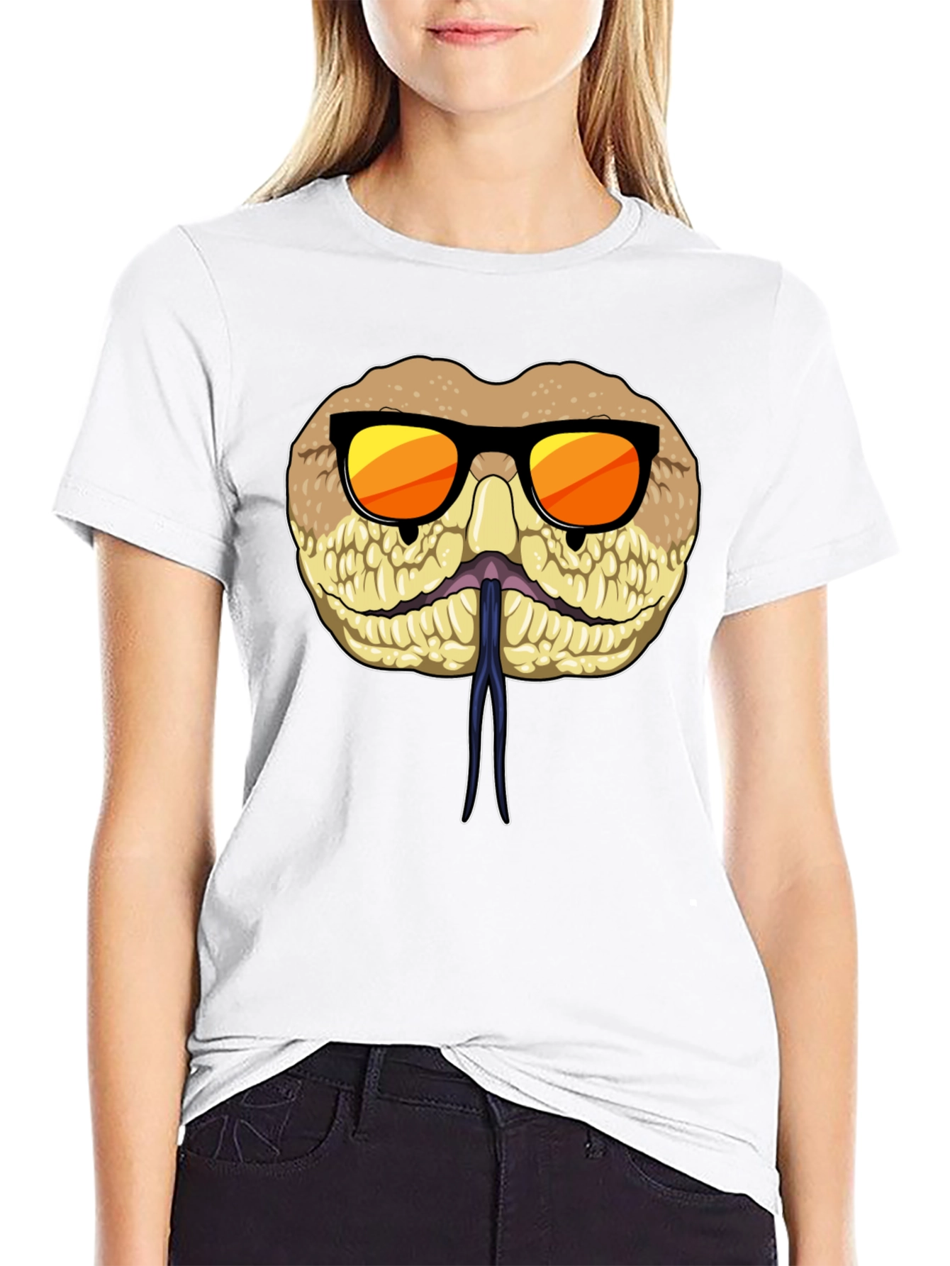 Black Cool Snake T-Shirt with Sunglasses view 9