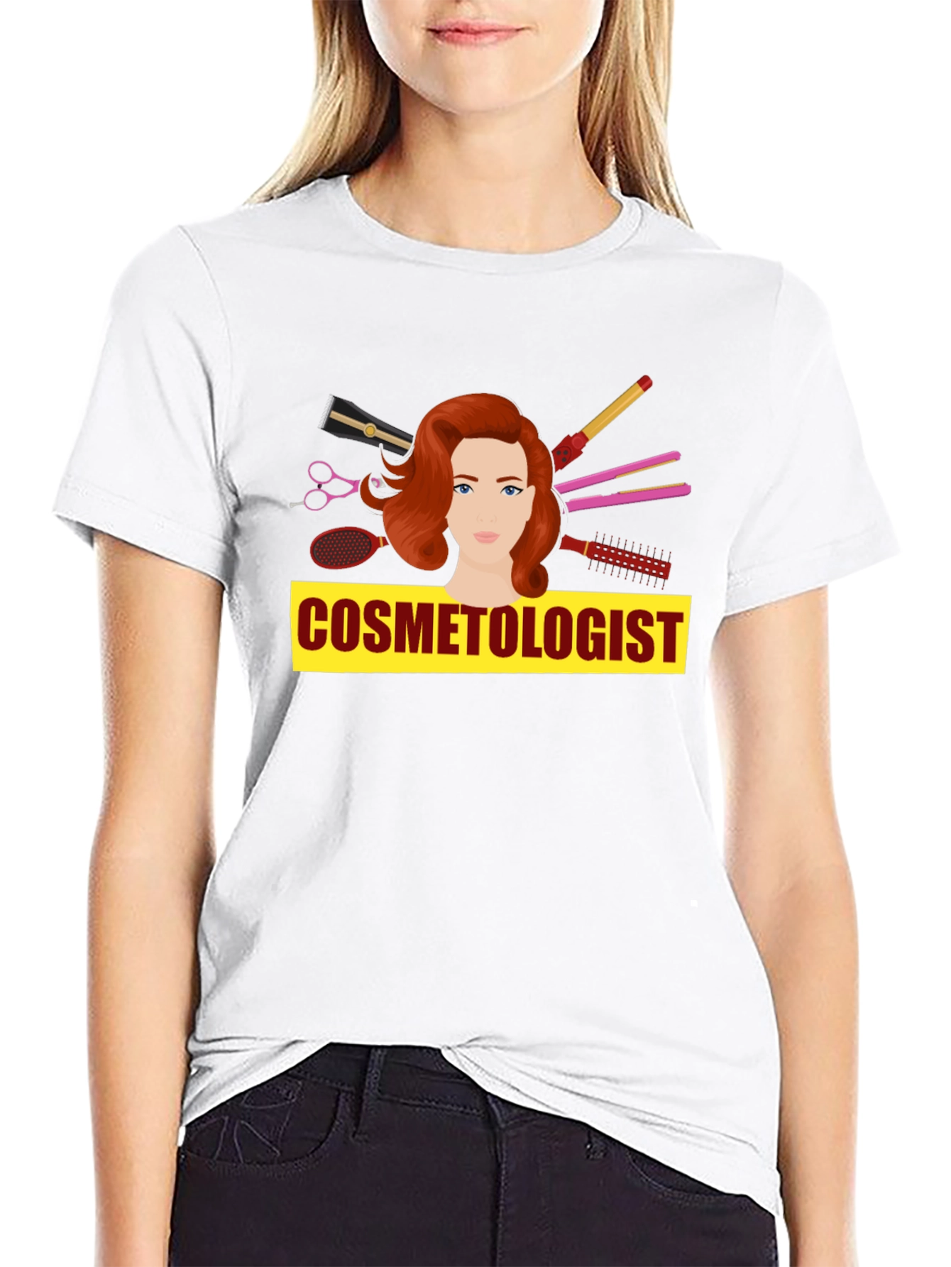 Black Cosmetologist T-Shirt - Hair Stylist Tee view 9