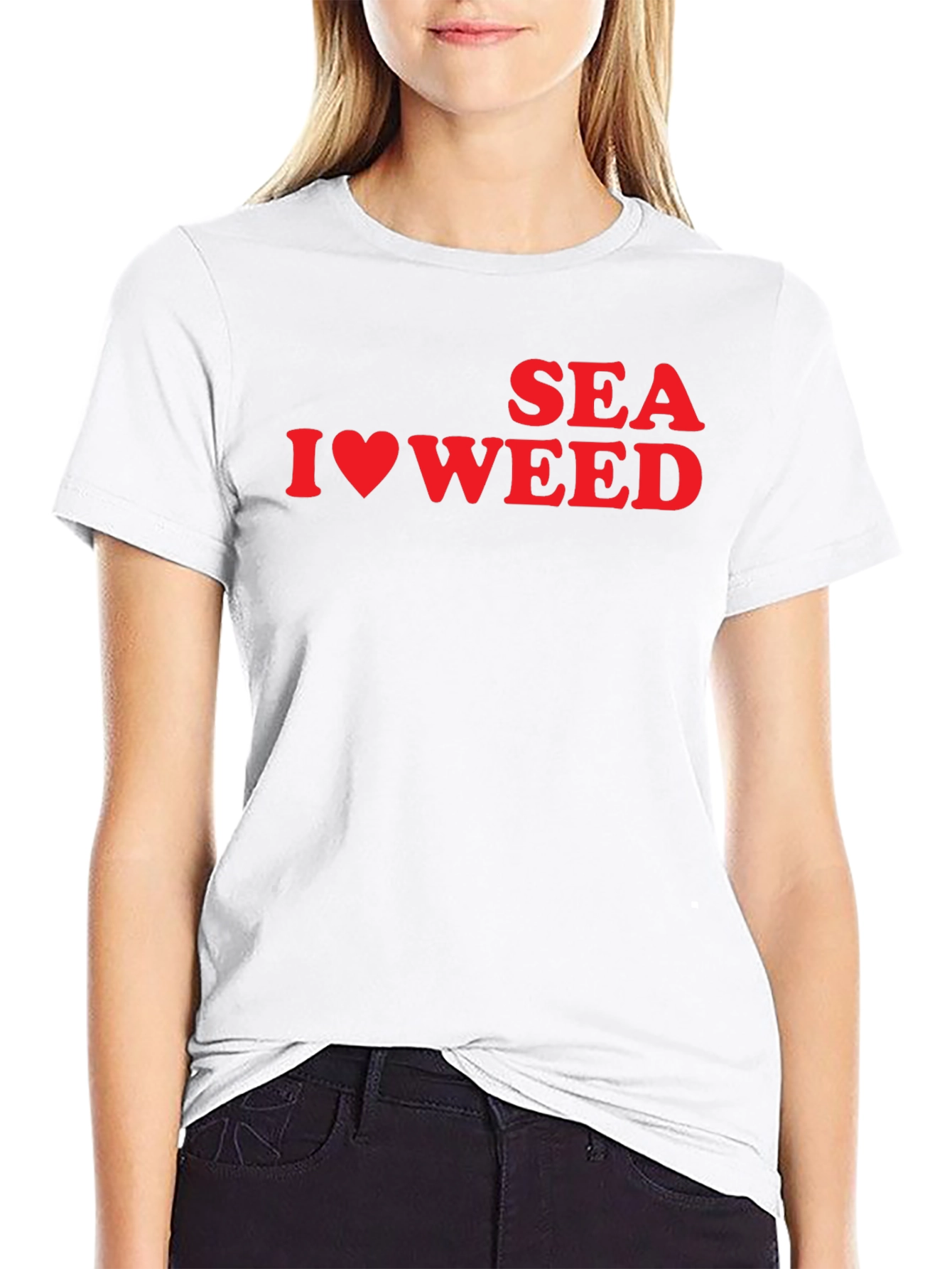 Black I Love Weed T-Shirt - Funny Slogan Tee view 9