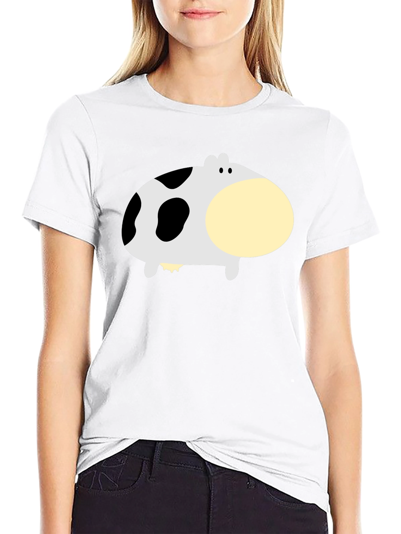 Black Funny Cow Graphic Black T-Shirt view 9