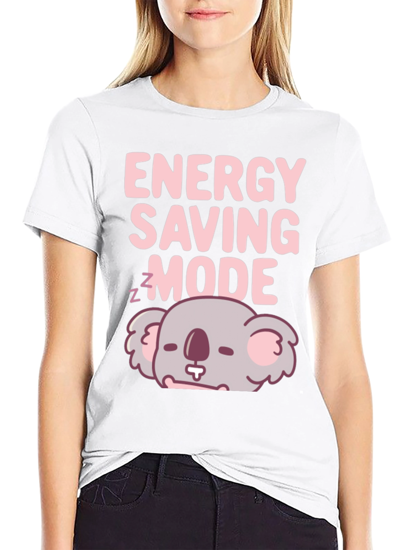 Black Energy Saving Mode Koala T-Shirt view 9