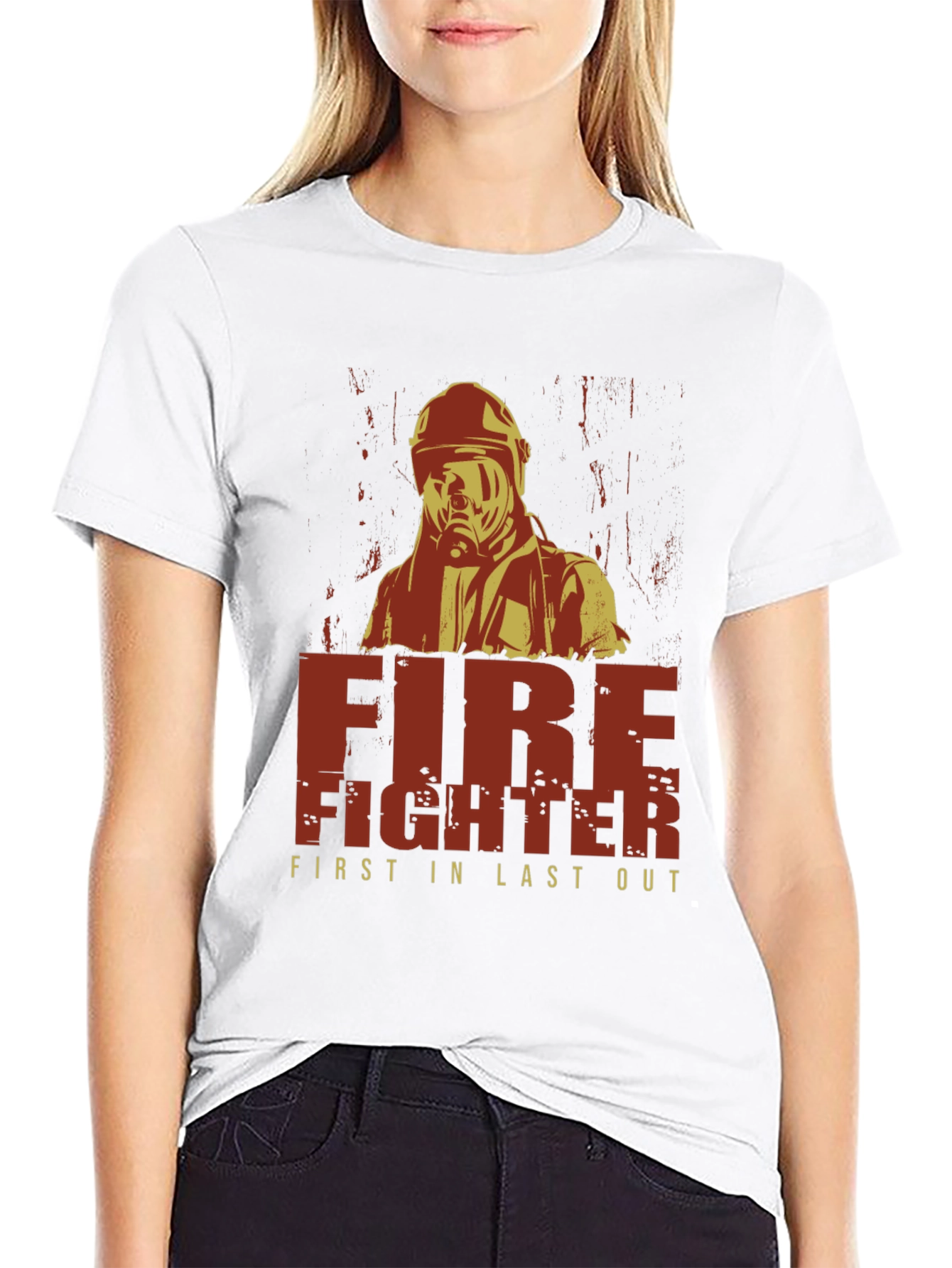 Black Firefighter First In Last Out Graphic T-Shirt view 9