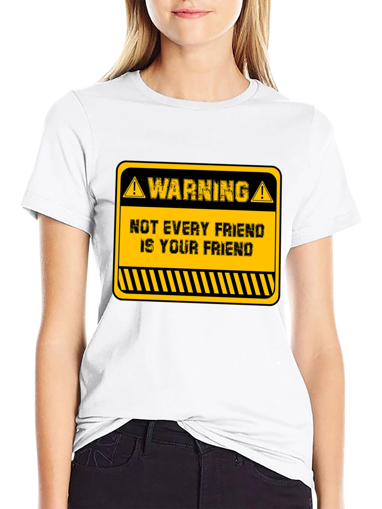 Black Warning Not Every Friend T-Shirt - Funny Graphic Tee view 9