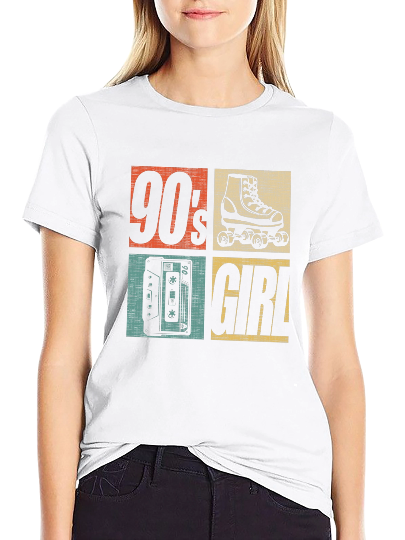 Black 90's Girl Retro Graphic Tee view 9