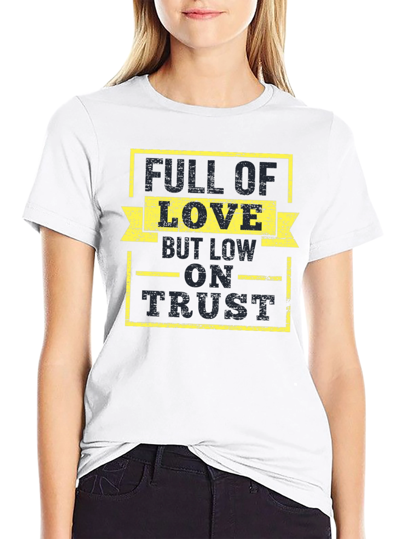 Black Full of Love, Low on Trust Graphic Tee view 9