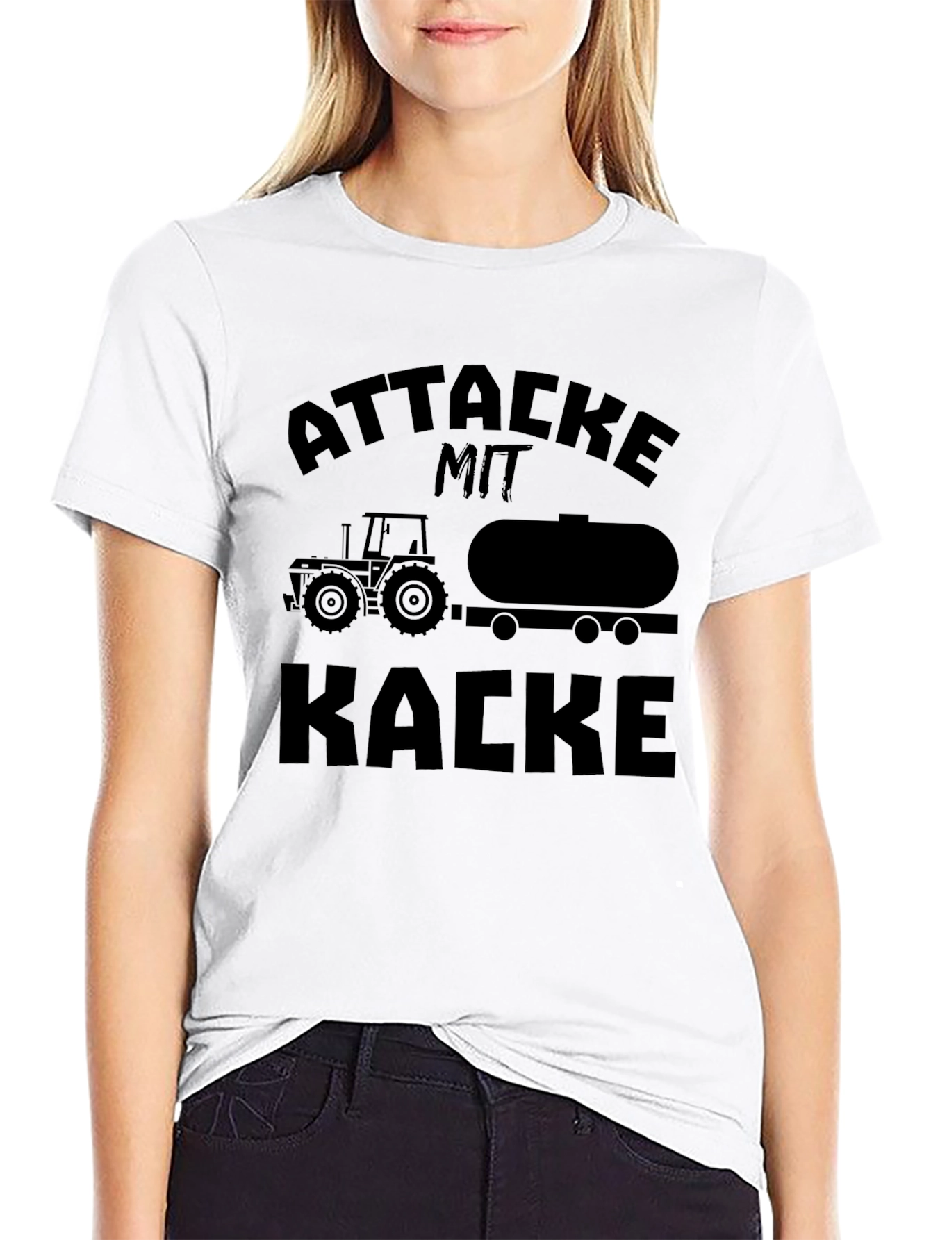 Black Attacke Mit Kacke Tractor T-Shirt view 9