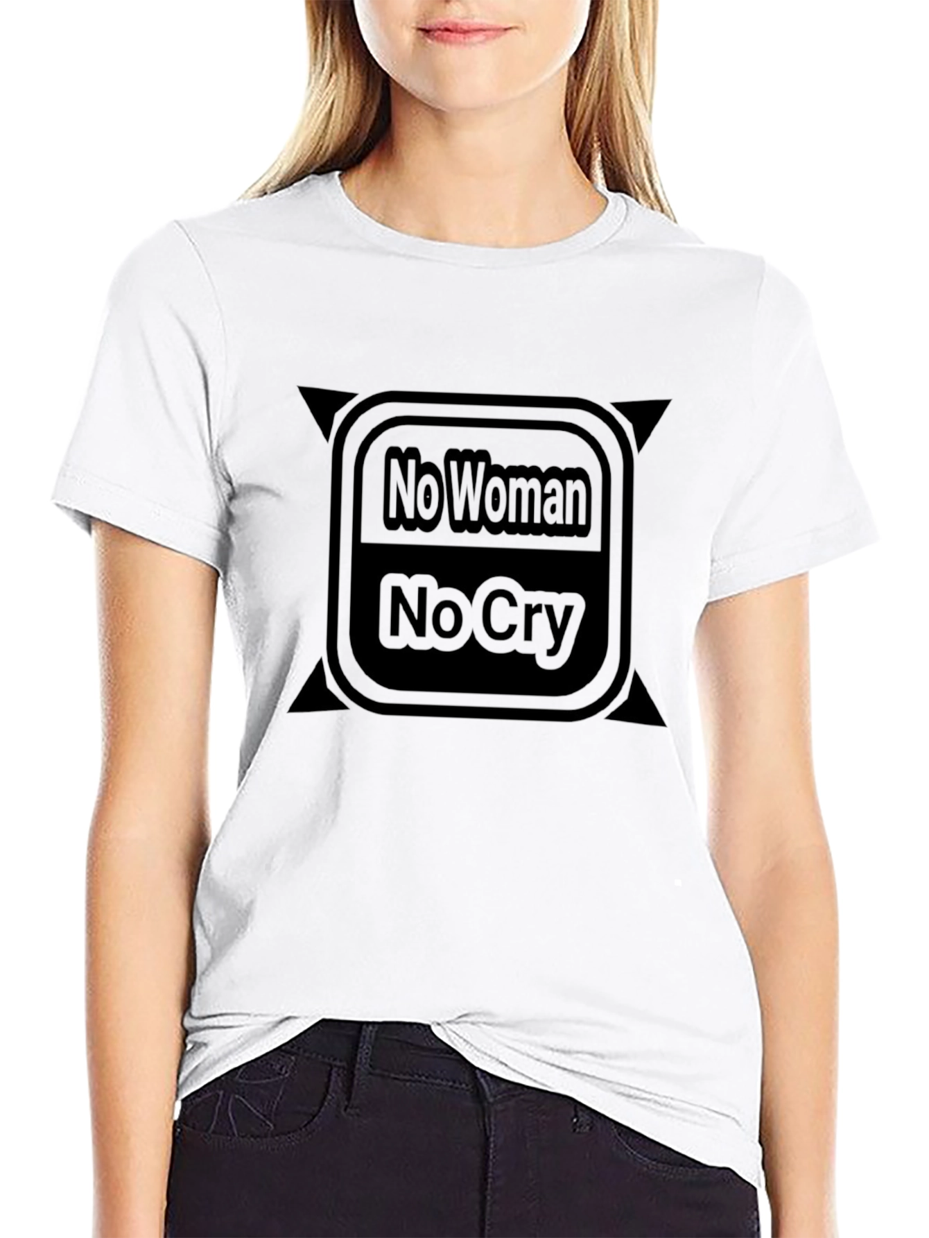 Black No Woman No Cry Graphic T-Shirt view 9