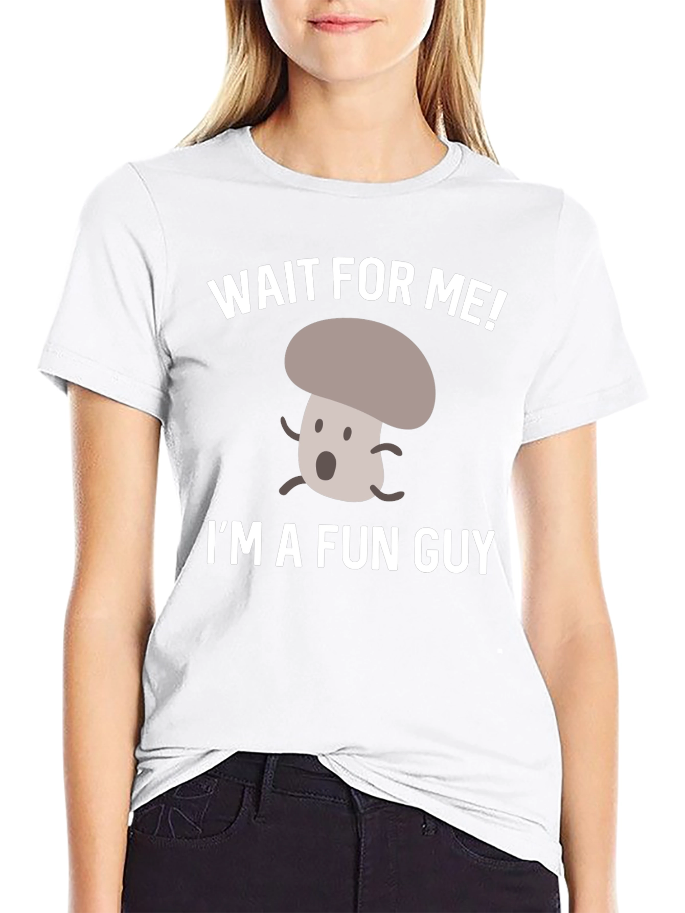 Black Fun Guy Mushroom Graphic T-Shirt view 9