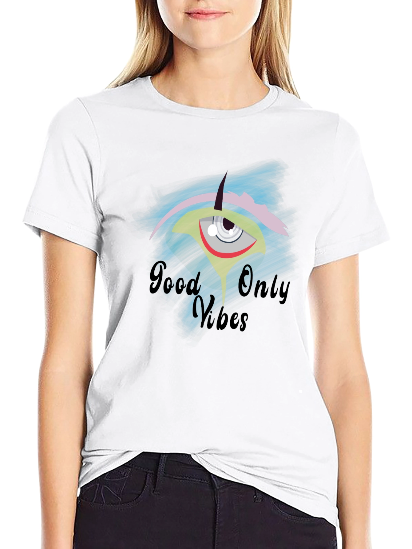 Black Good Only Vibes Graphic Tee - Stylish Comfort view 9
