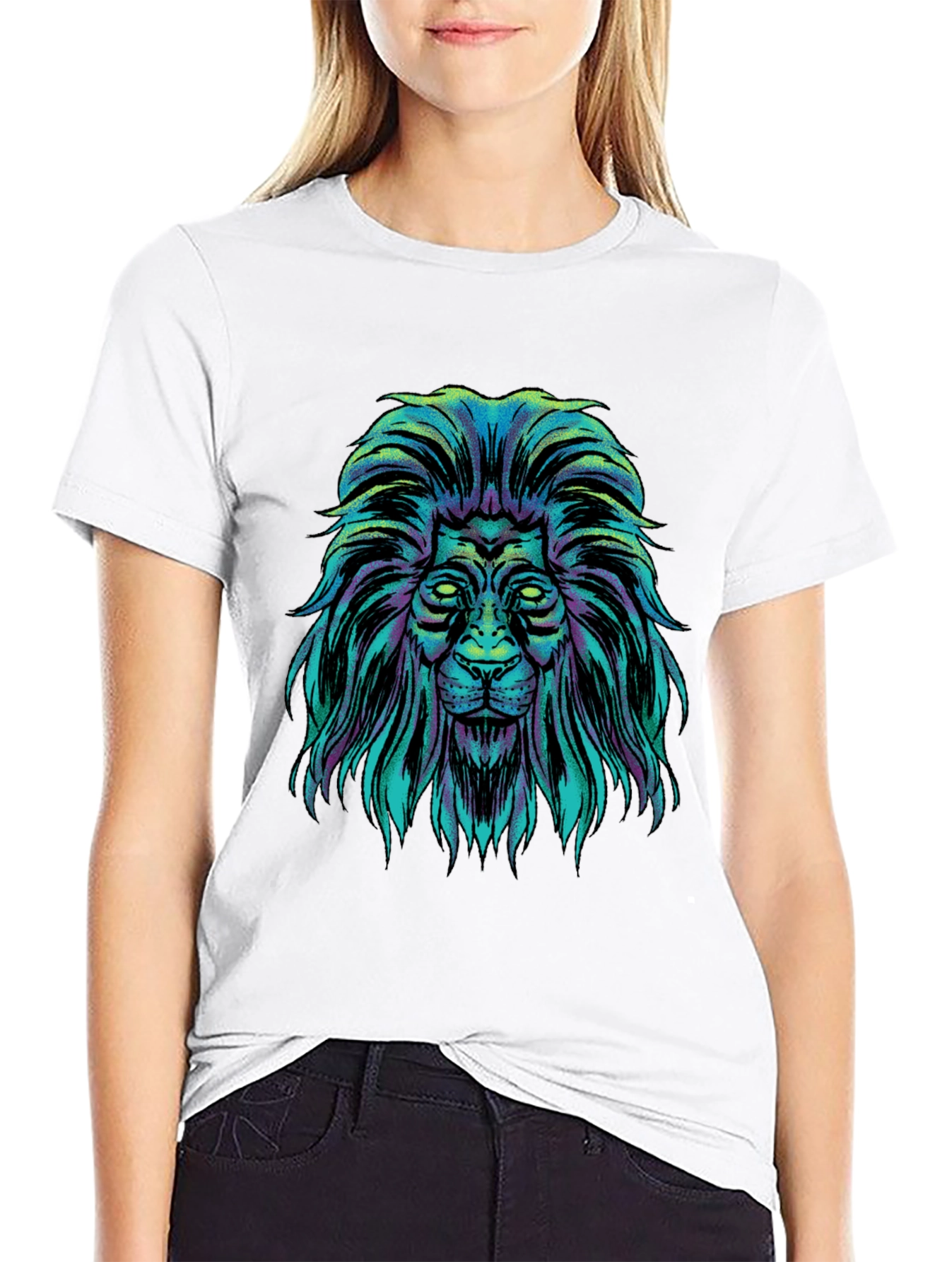 Black Lion Graphic Black T-Shirt view 9