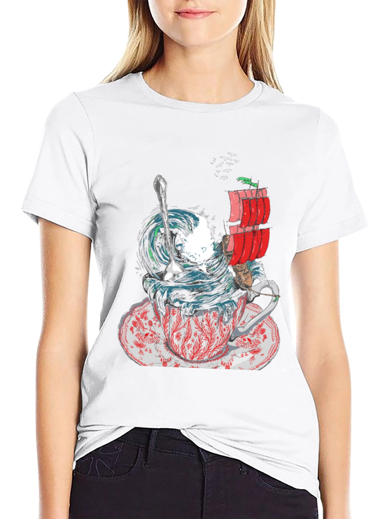 Black Teacup Tempest Graphic T-Shirt view 9