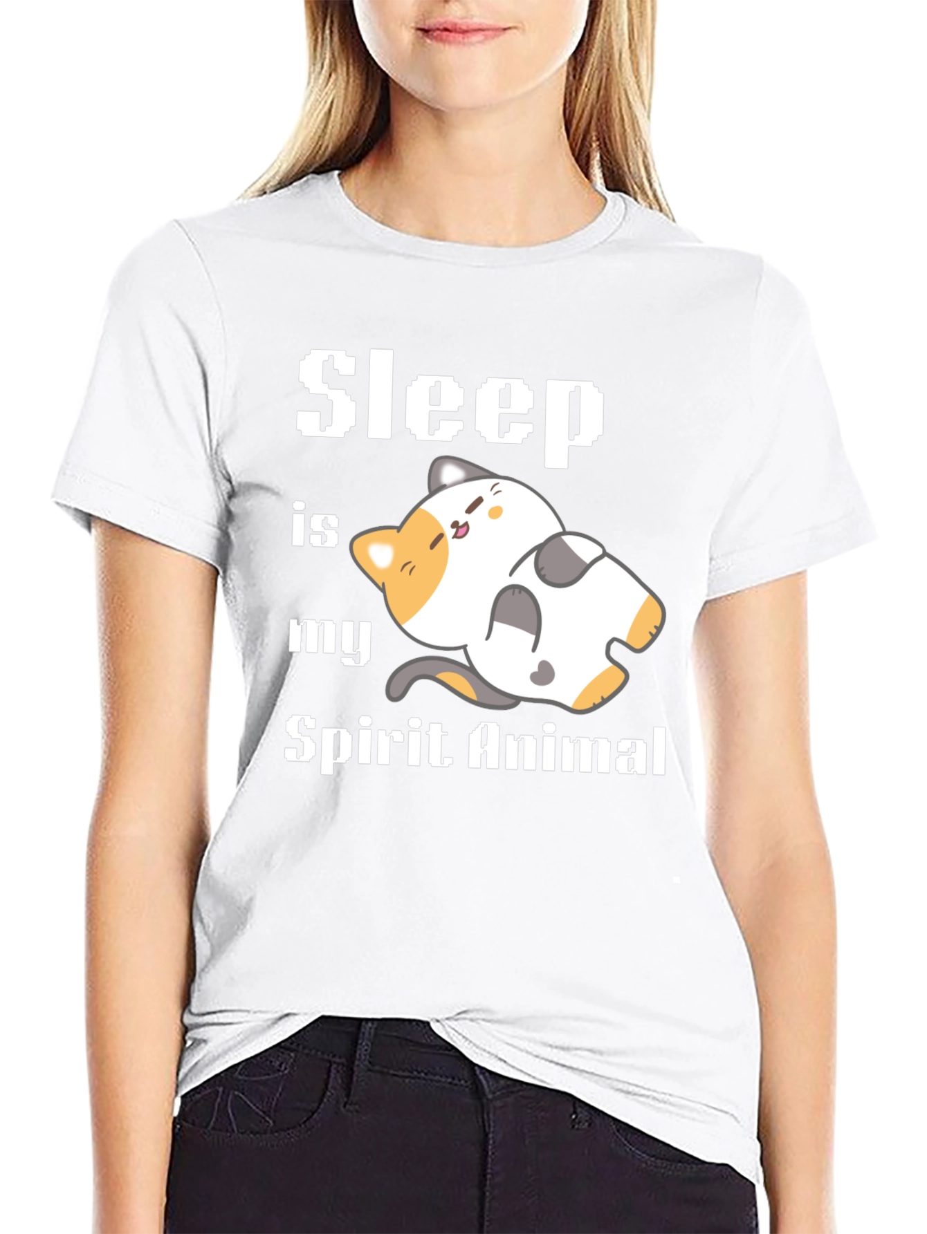 Black Sleep is My Spirit Animal Graphic Tee Shirt view 9