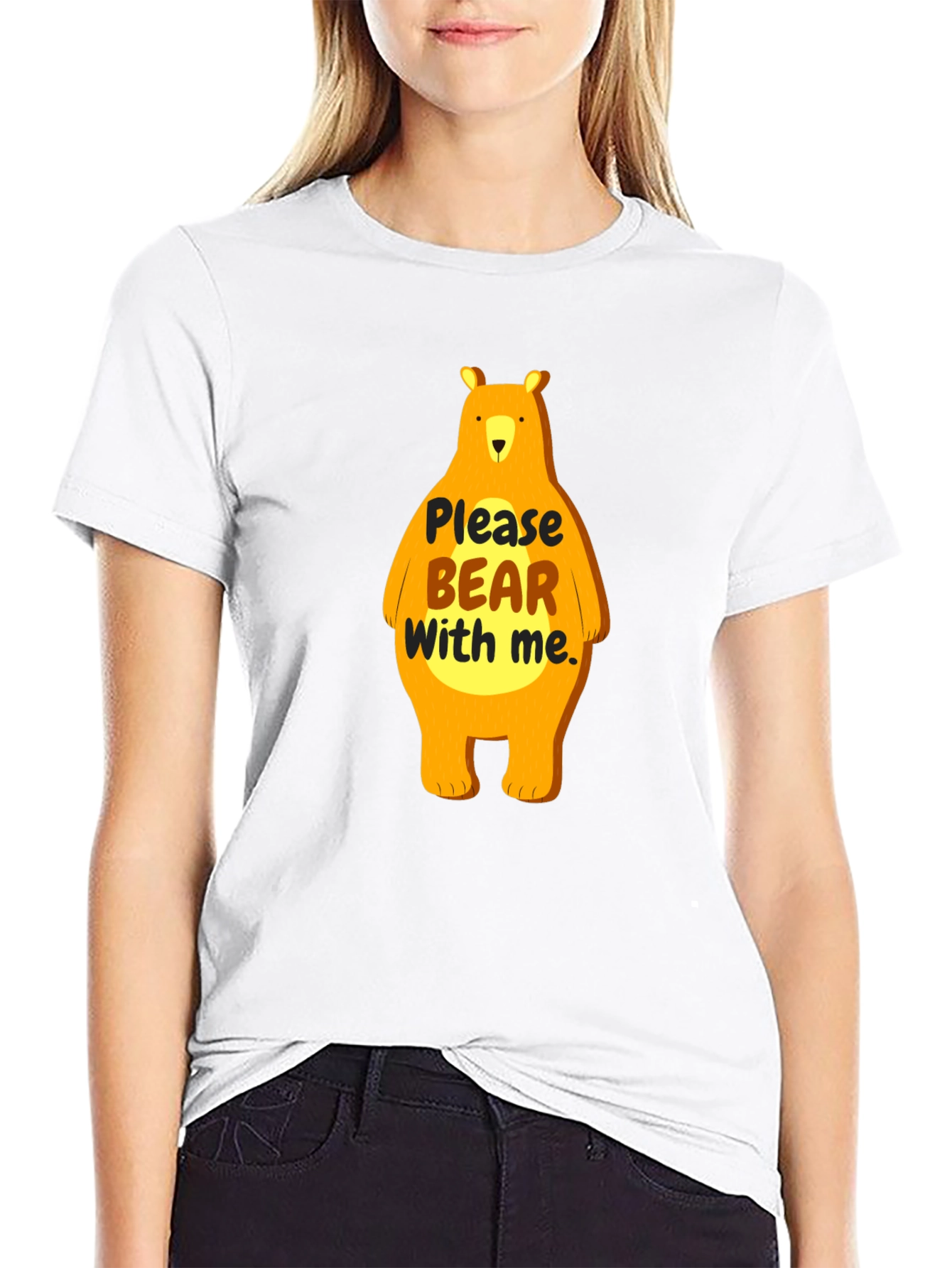 Black Funny Bear Graphic T-Shirt view 9