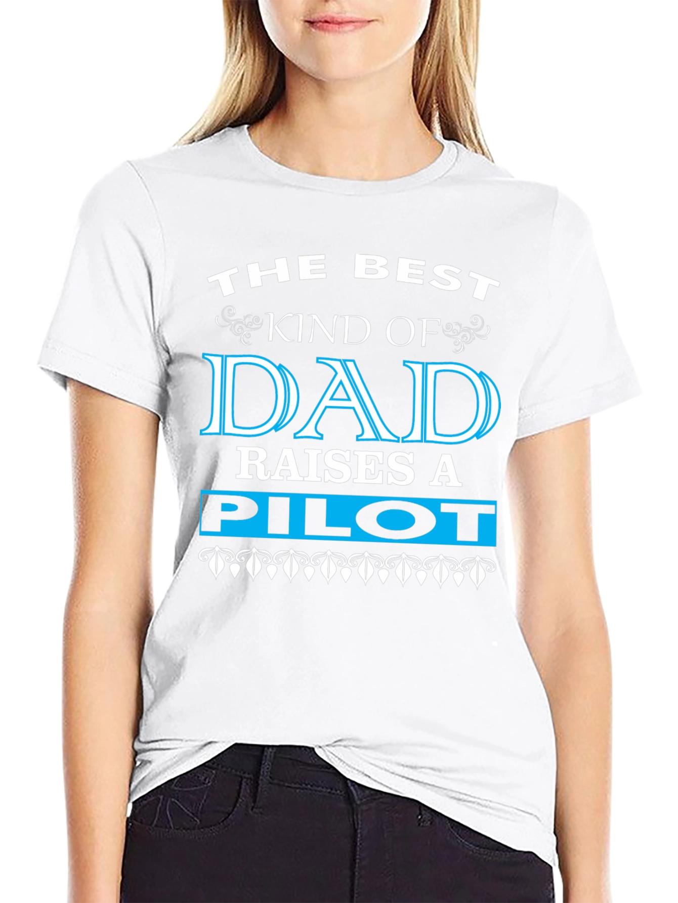 Black Best Dad Raises a Pilot Black T-Shirt view 9