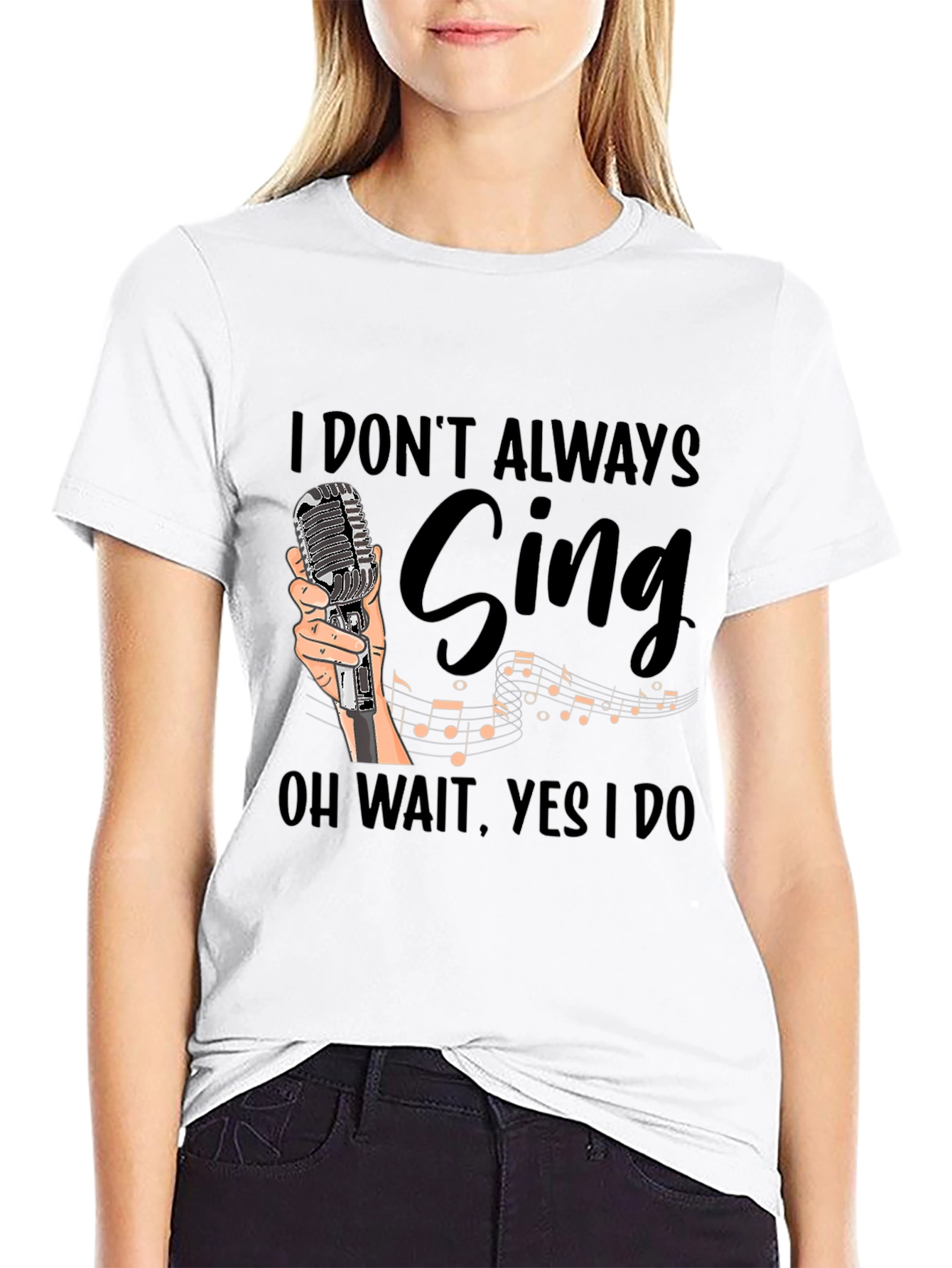 Black Funny Singer T-Shirt - I Don't Always Sing view 9
