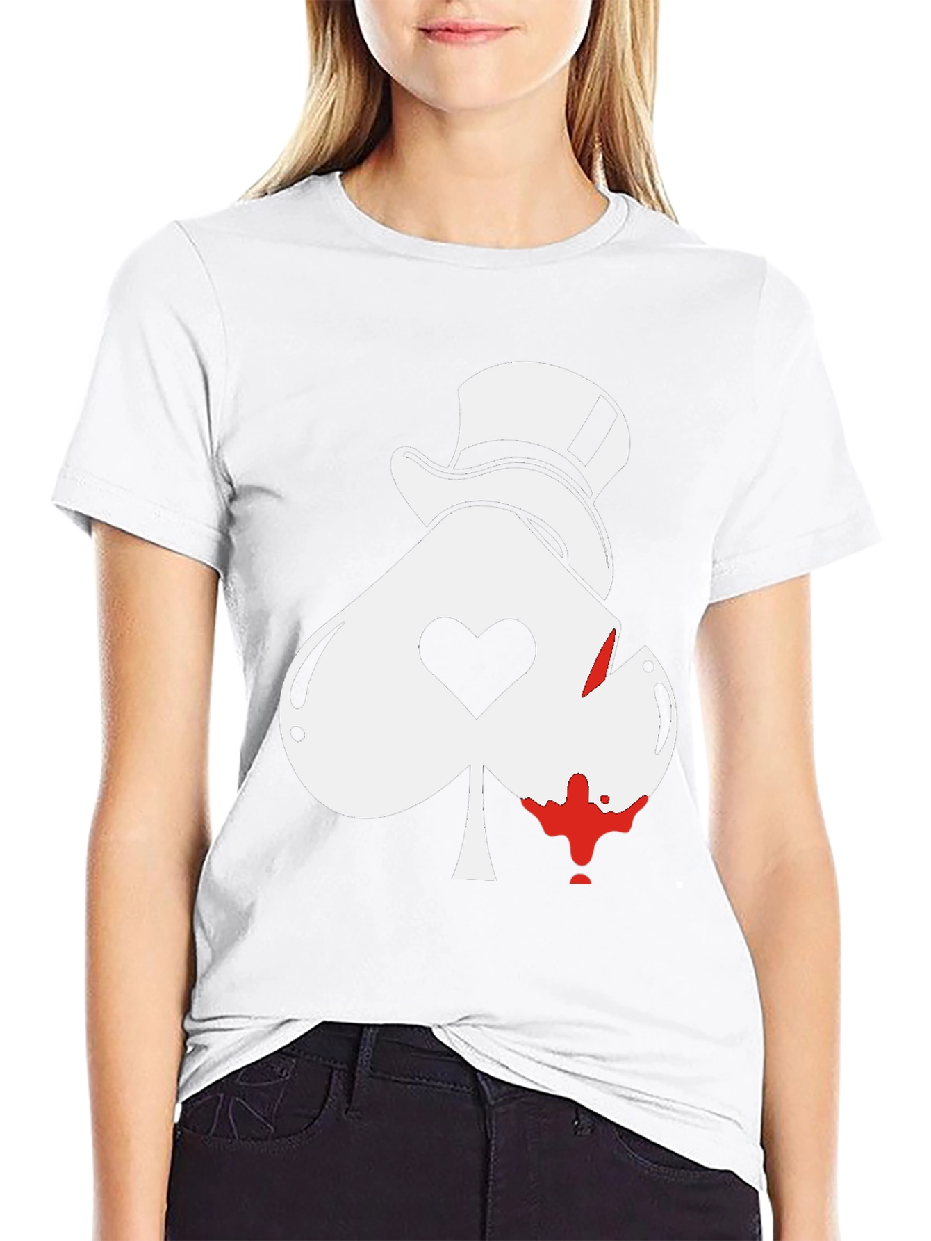 Ace Spade Top Hat Graphic Tee - Black - 9