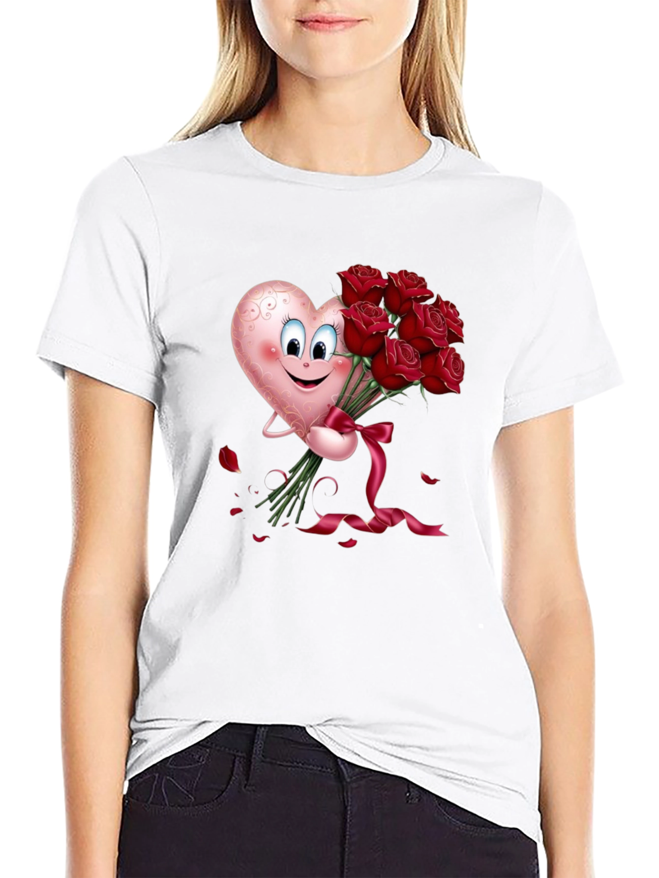 Black Heart & Roses Graphic Tee - Black view 9