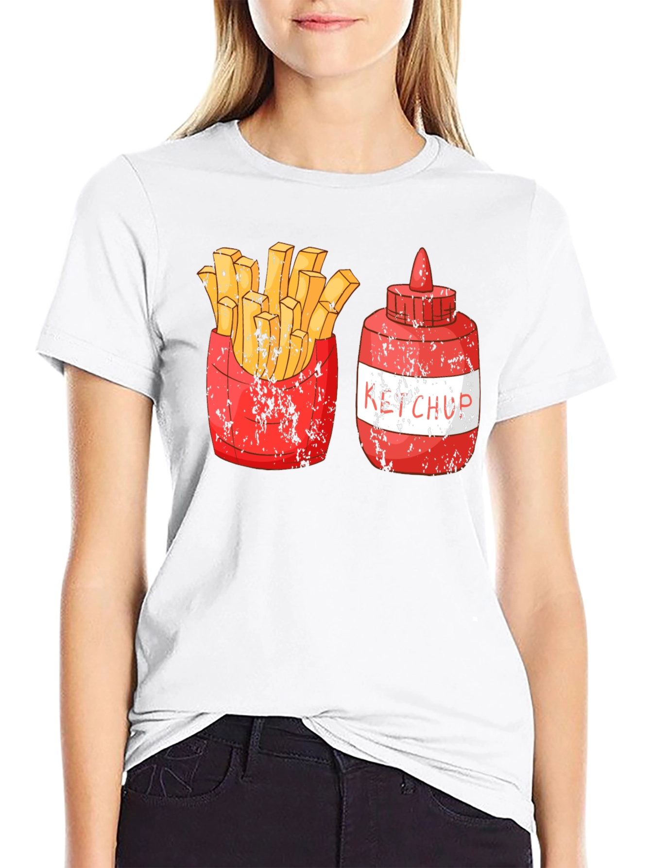 Black Fries and Ketchup Graphic Tee view 9