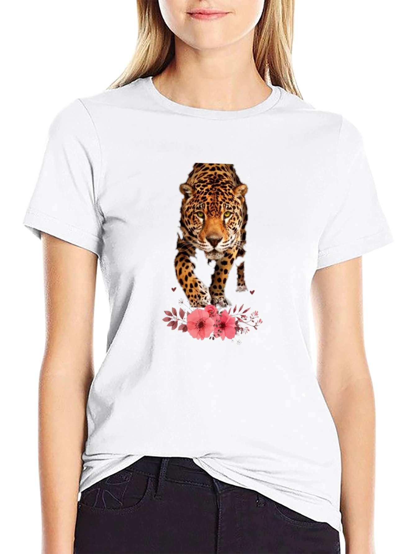 Black Jaguar Graphic Print T-Shirt view 9