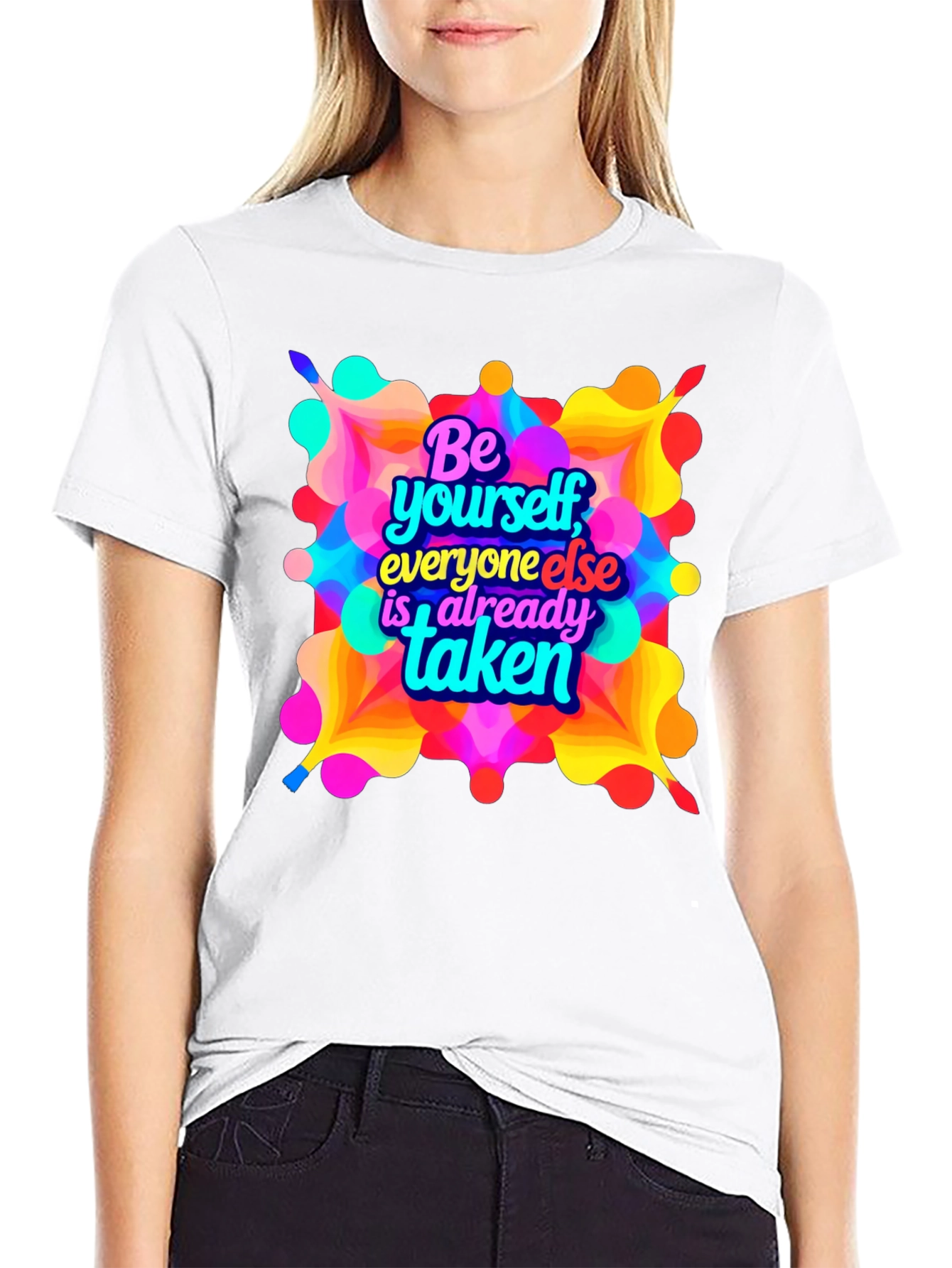 Black Be Yourself Graphic T-Shirt - Black view 9