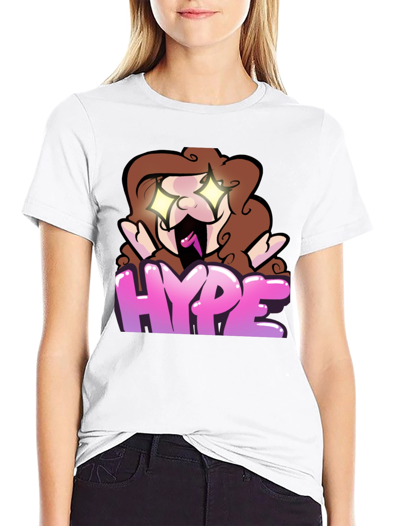 Black Hype Cartoon Graphic Black T-Shirt view 9
