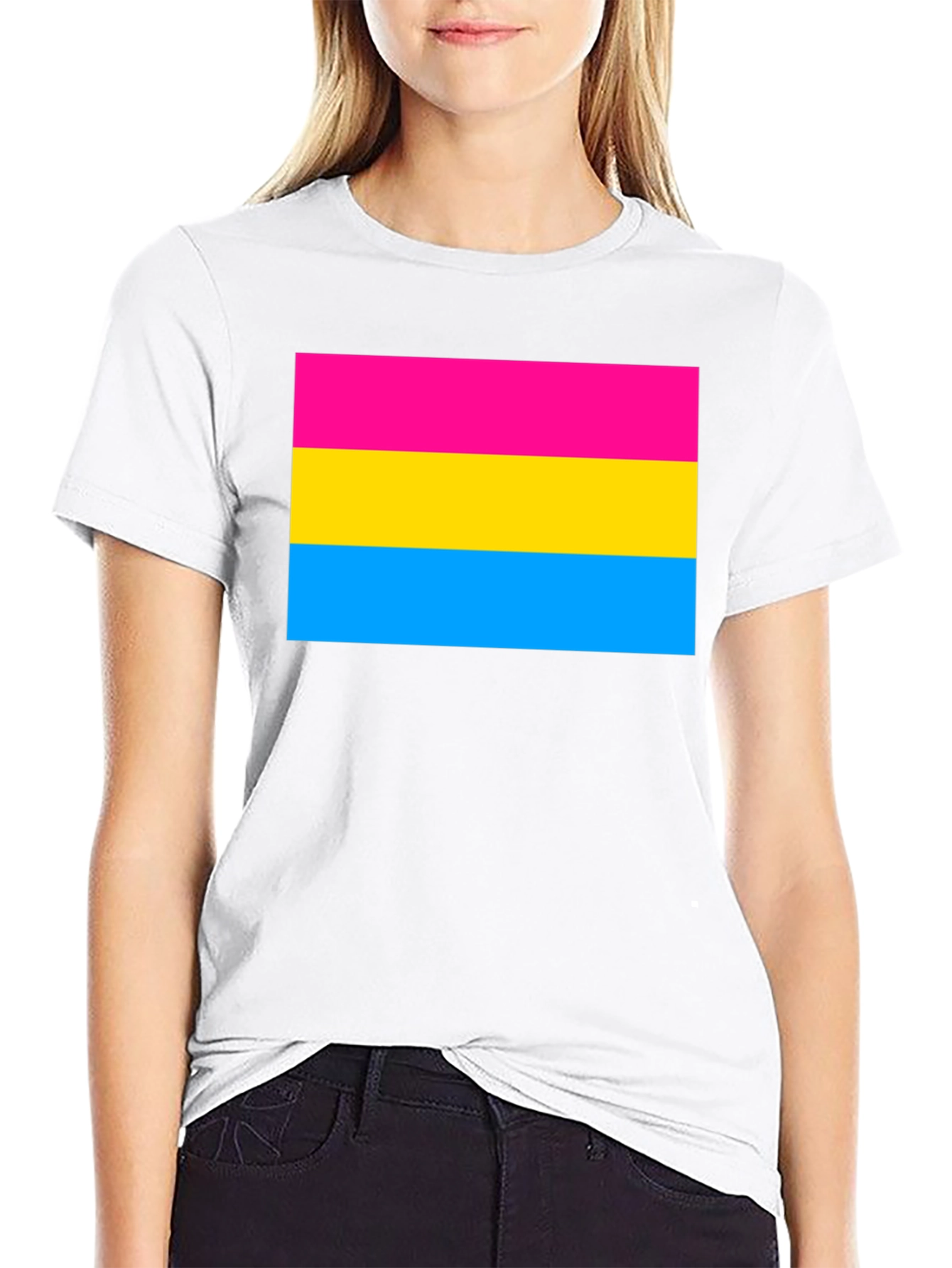 Black Pansexual Pride Flag T-Shirt view 9