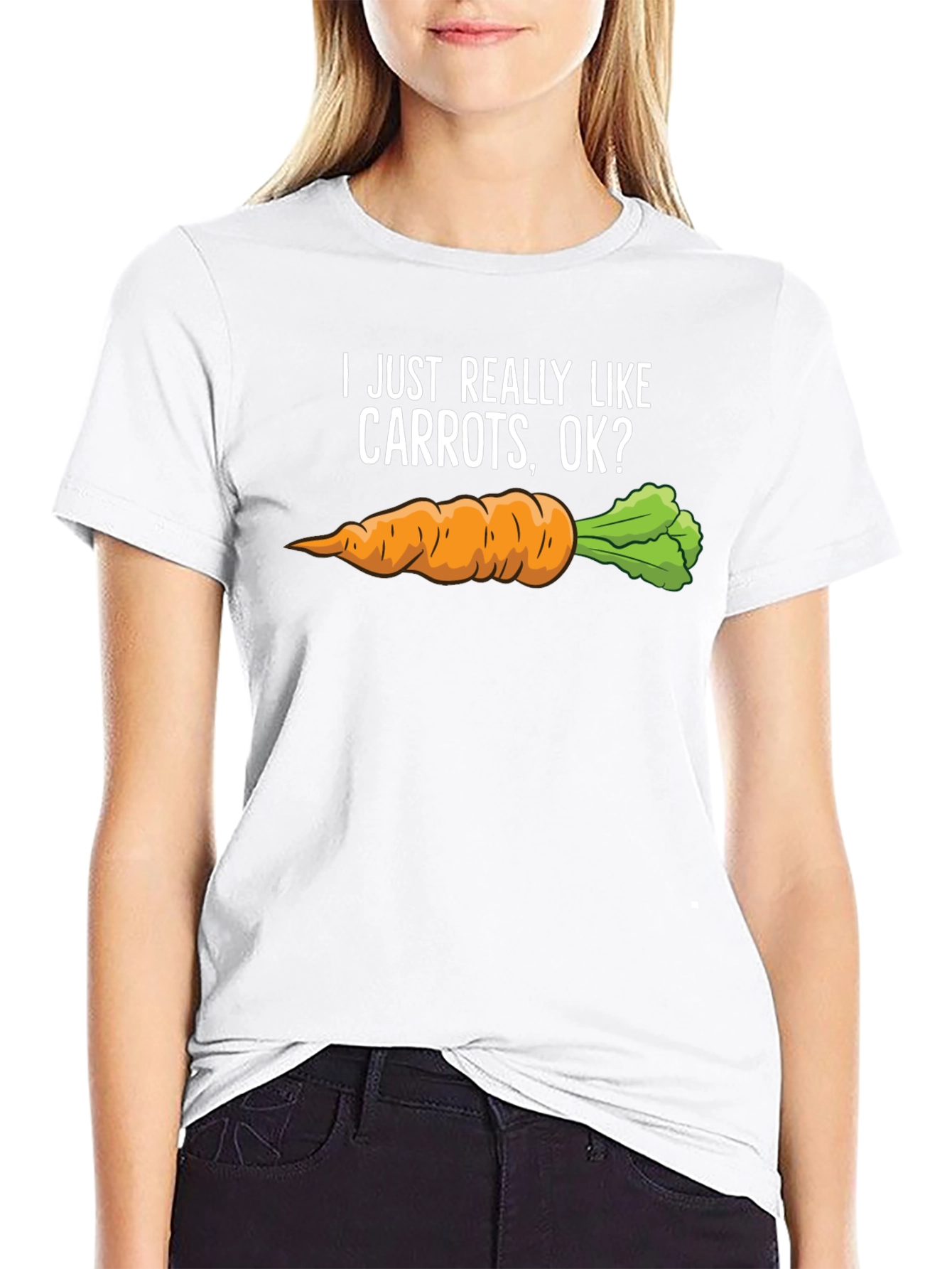 Black Carrot Lover T-Shirt - I Just Really Like Carrots OK? view 9