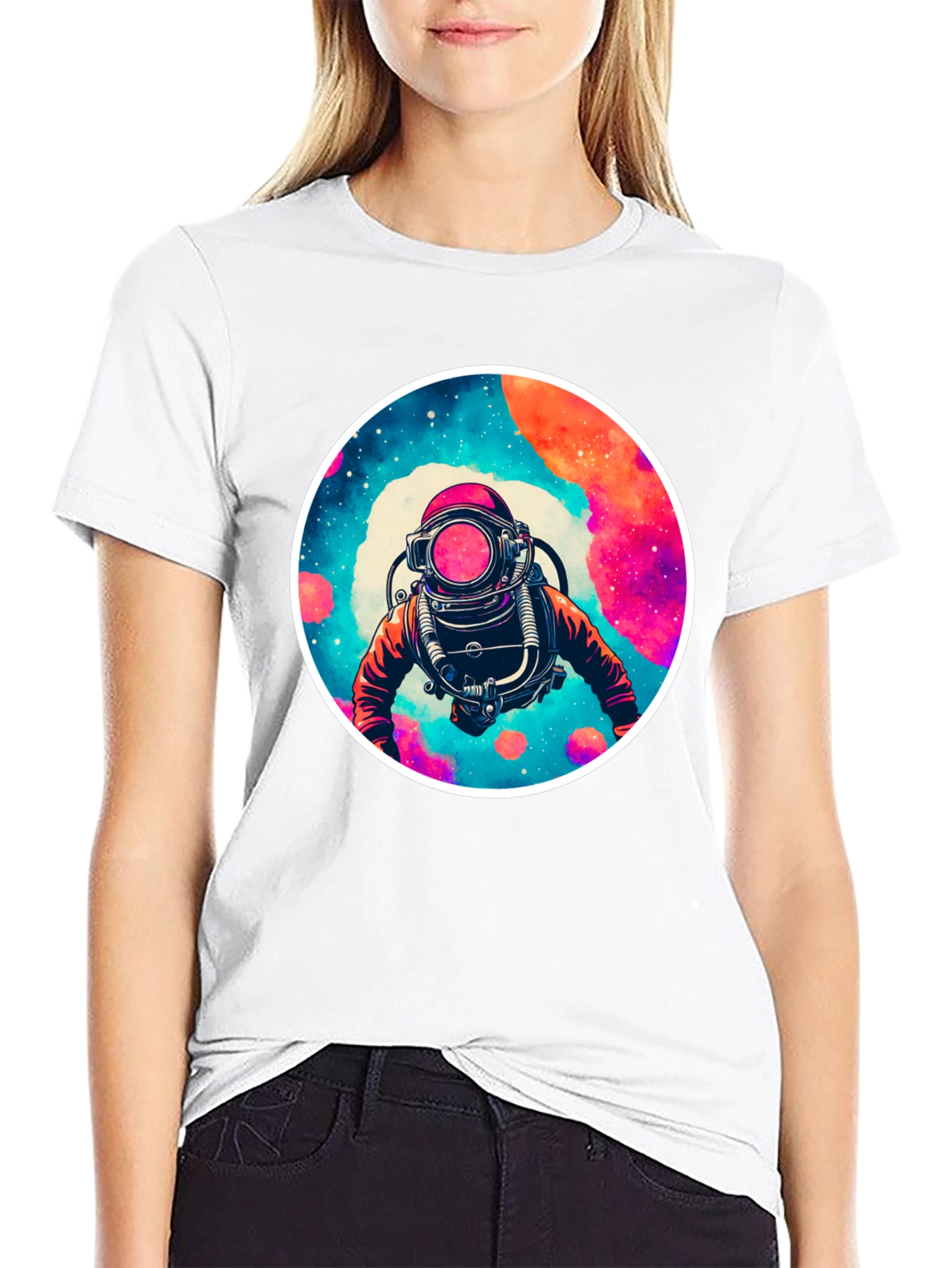 Black Cosmic Diver Graphic Tee - Black view 9