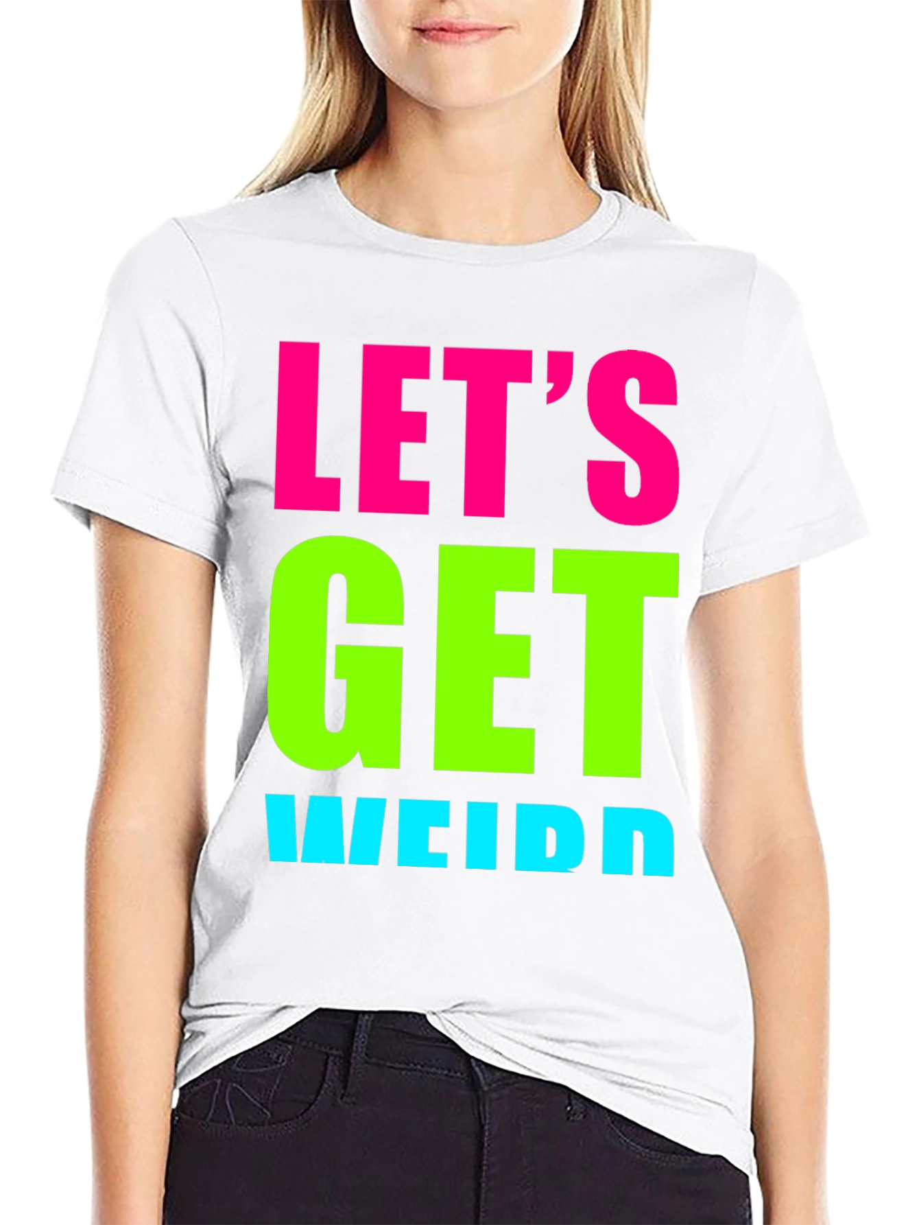 Black Let's Get Weird Graphic Tee - Black view 9