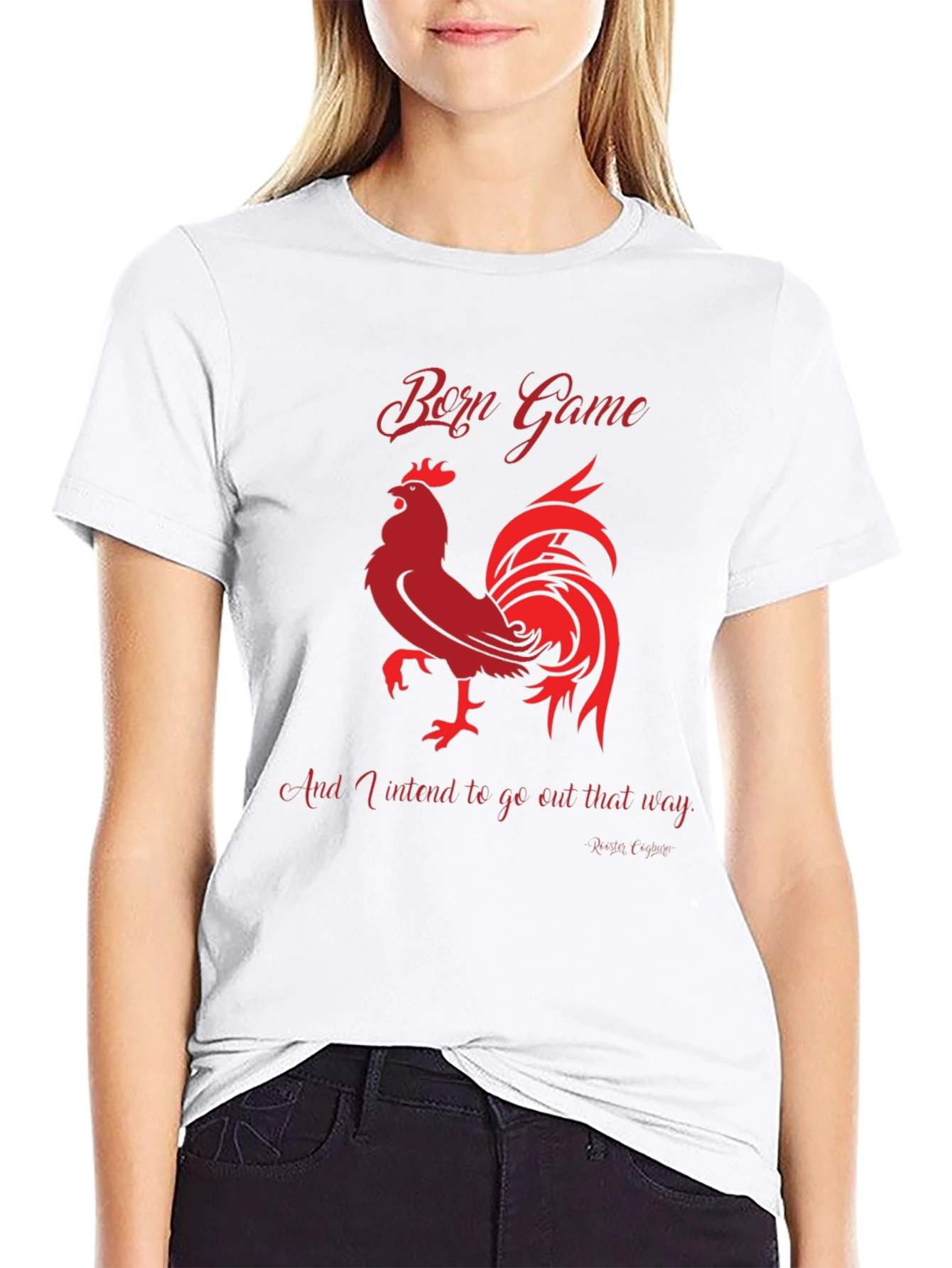 Black Born Game Rooster Graphic Tee - Black view 9