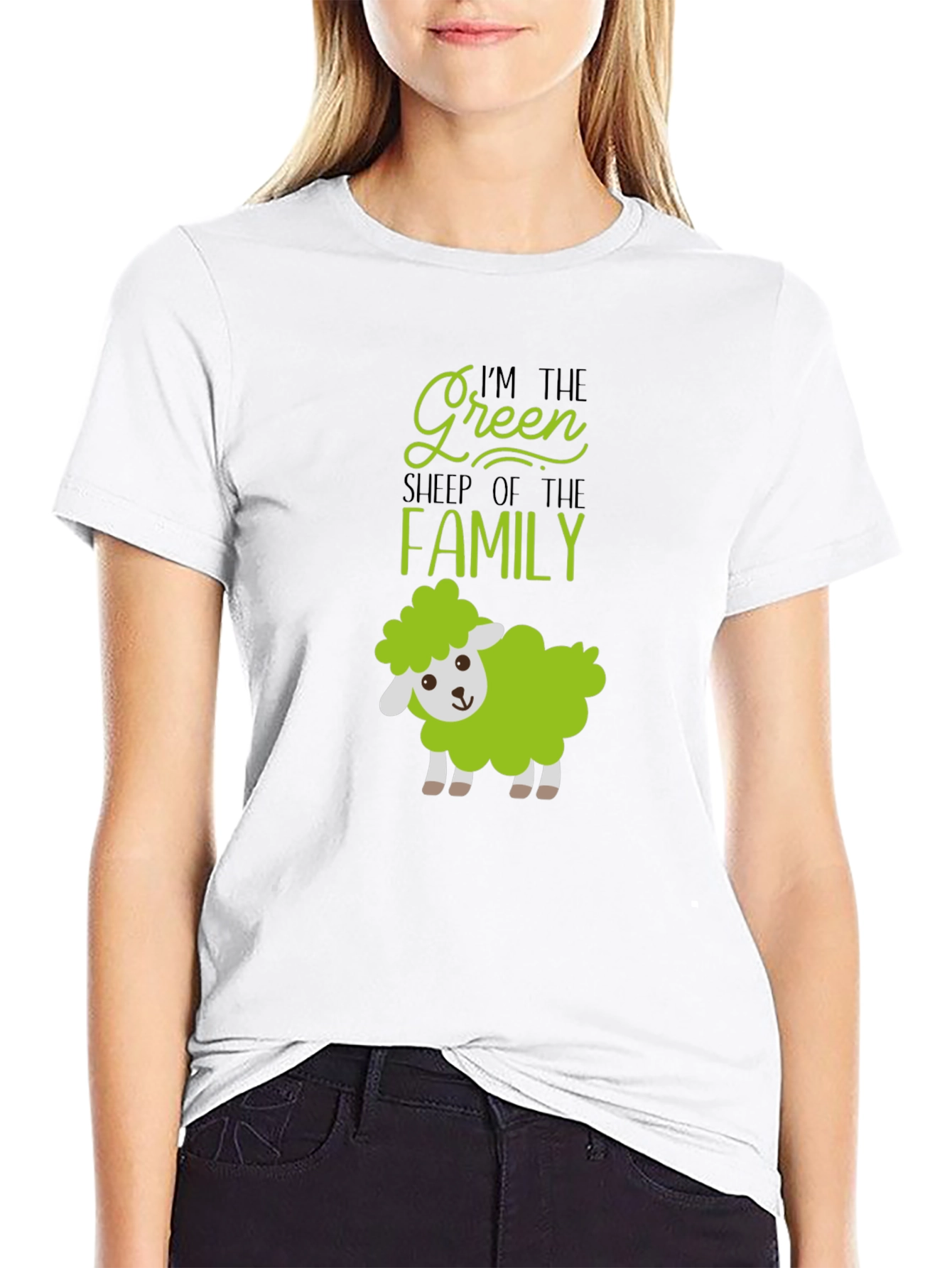 Black Green Sheep of the Family T-Shirt view 9