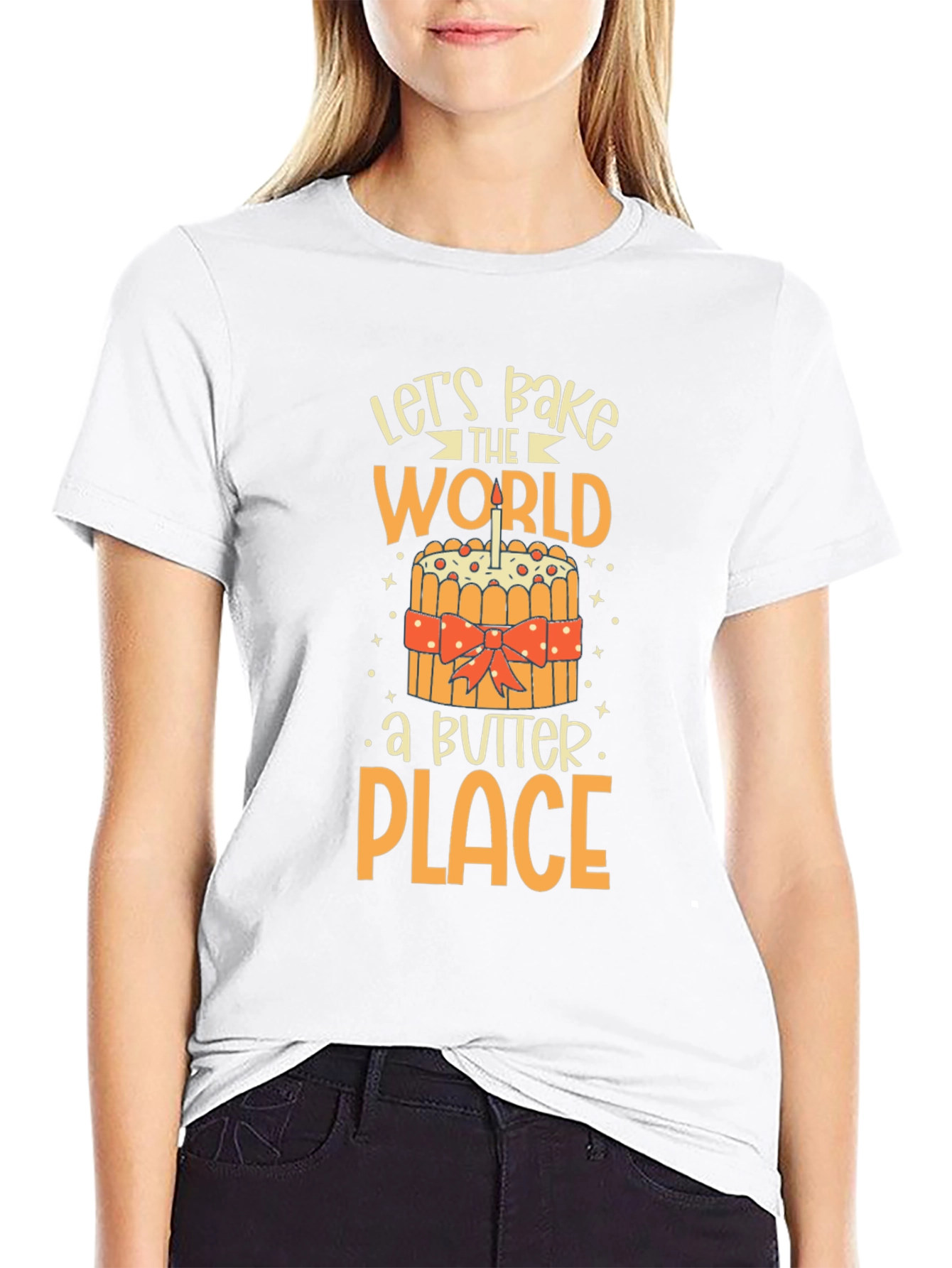 Black Let's Bake the World a Better Place T-Shirt view 9