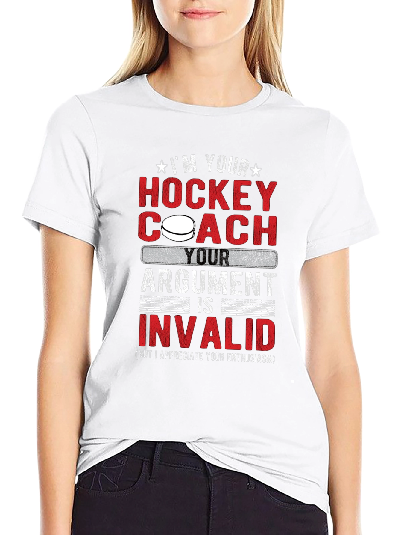 Black Hockey Coach Argument Invalid T-Shirt view 9