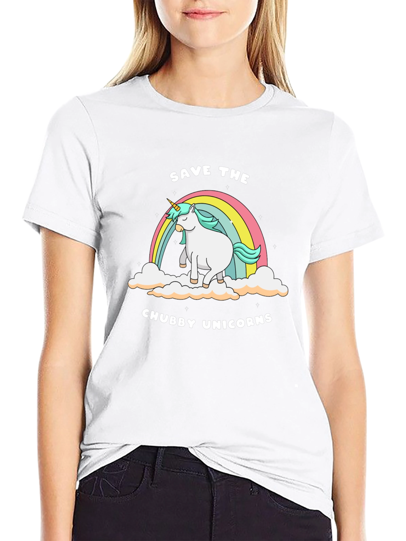 Black Save the Chubby Unicorns Tee view 9