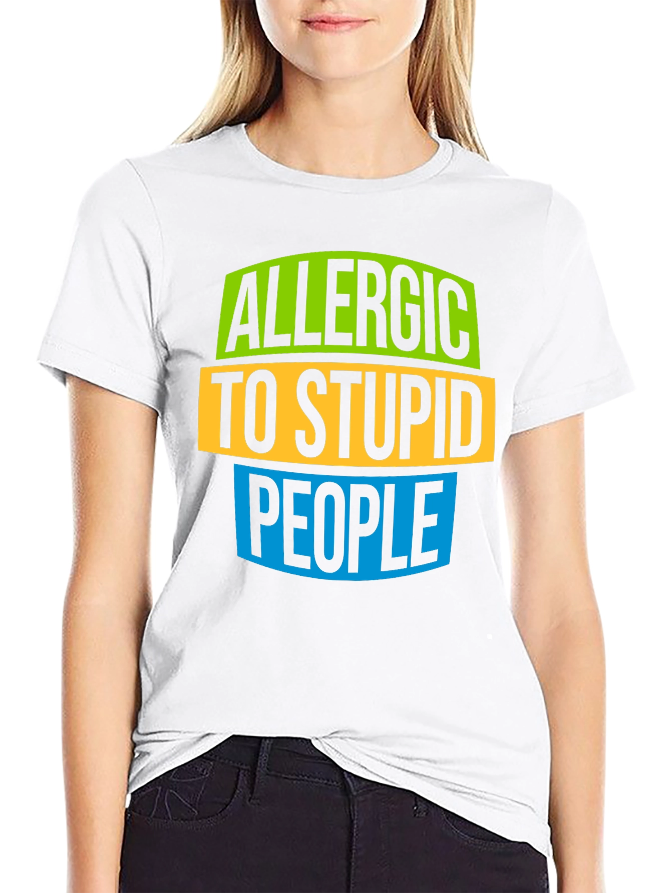 Black Allergic to Stupid People Graphic Tee view 9