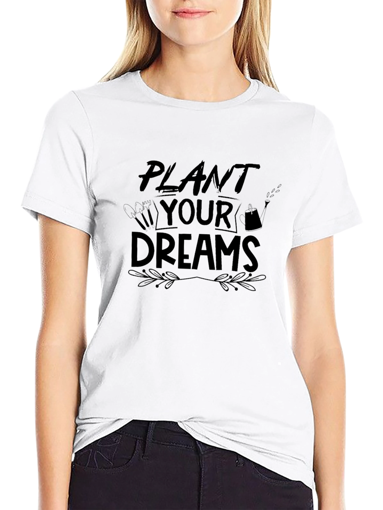 Black Plant Your Dreams Graphic T-Shirt view 9