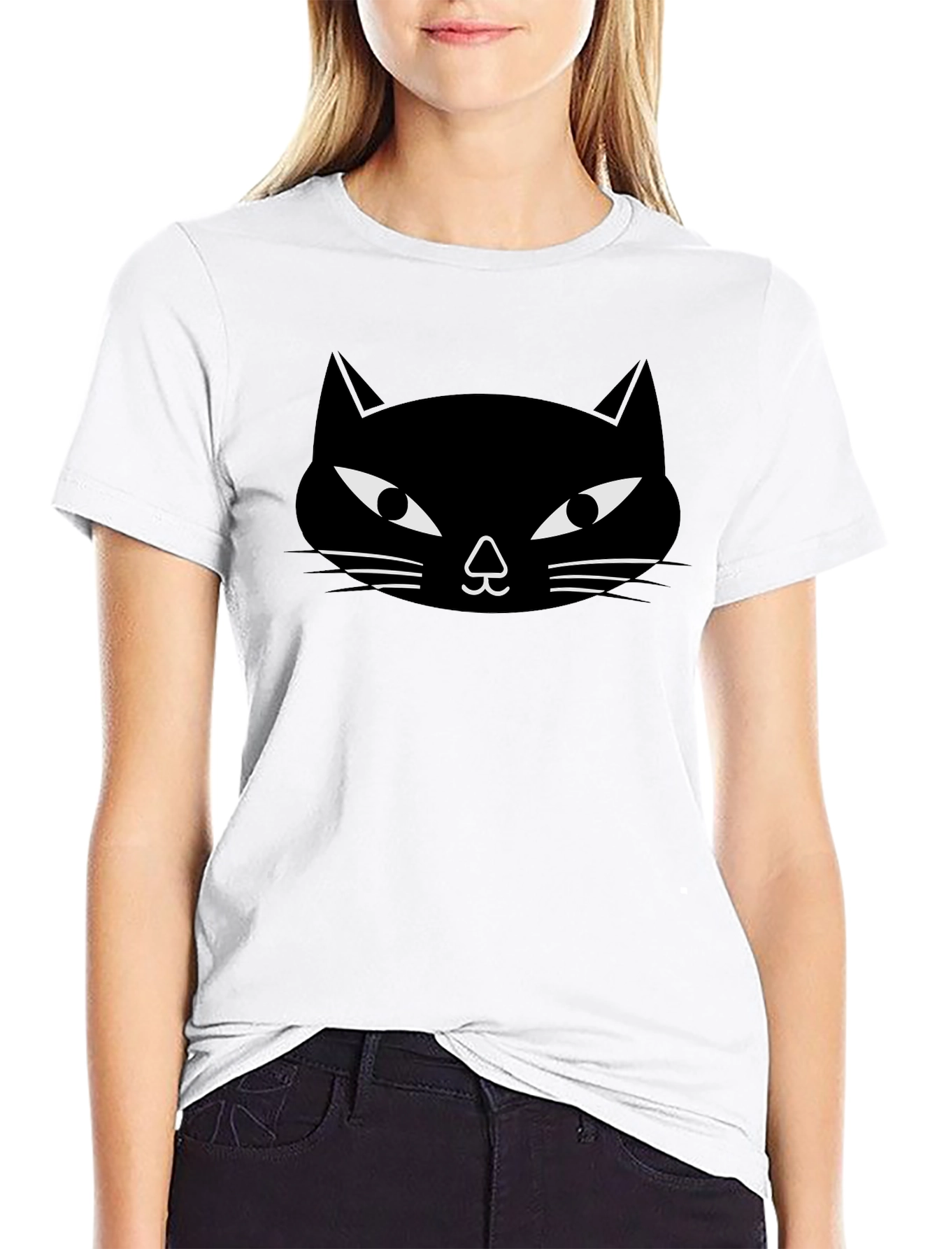 Black Black Cat Graphic Tee - Unisex Crew Neck view 9